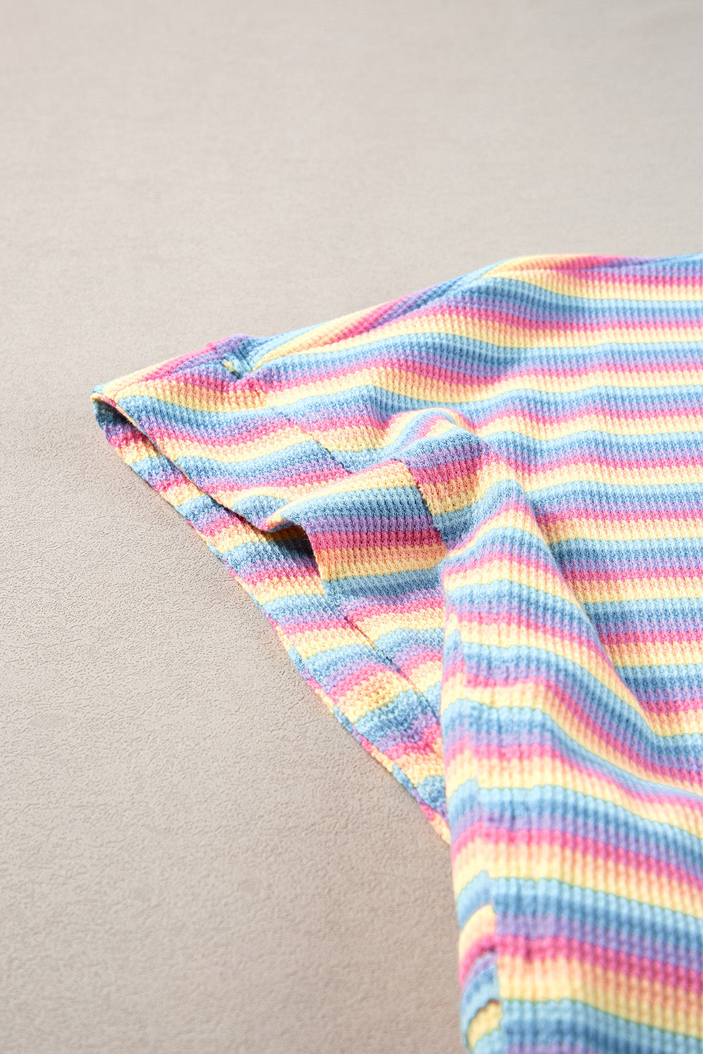 Pink Stripe Rainbow Tee Tasseled String Wide Leg Trousers Co-ord eAura