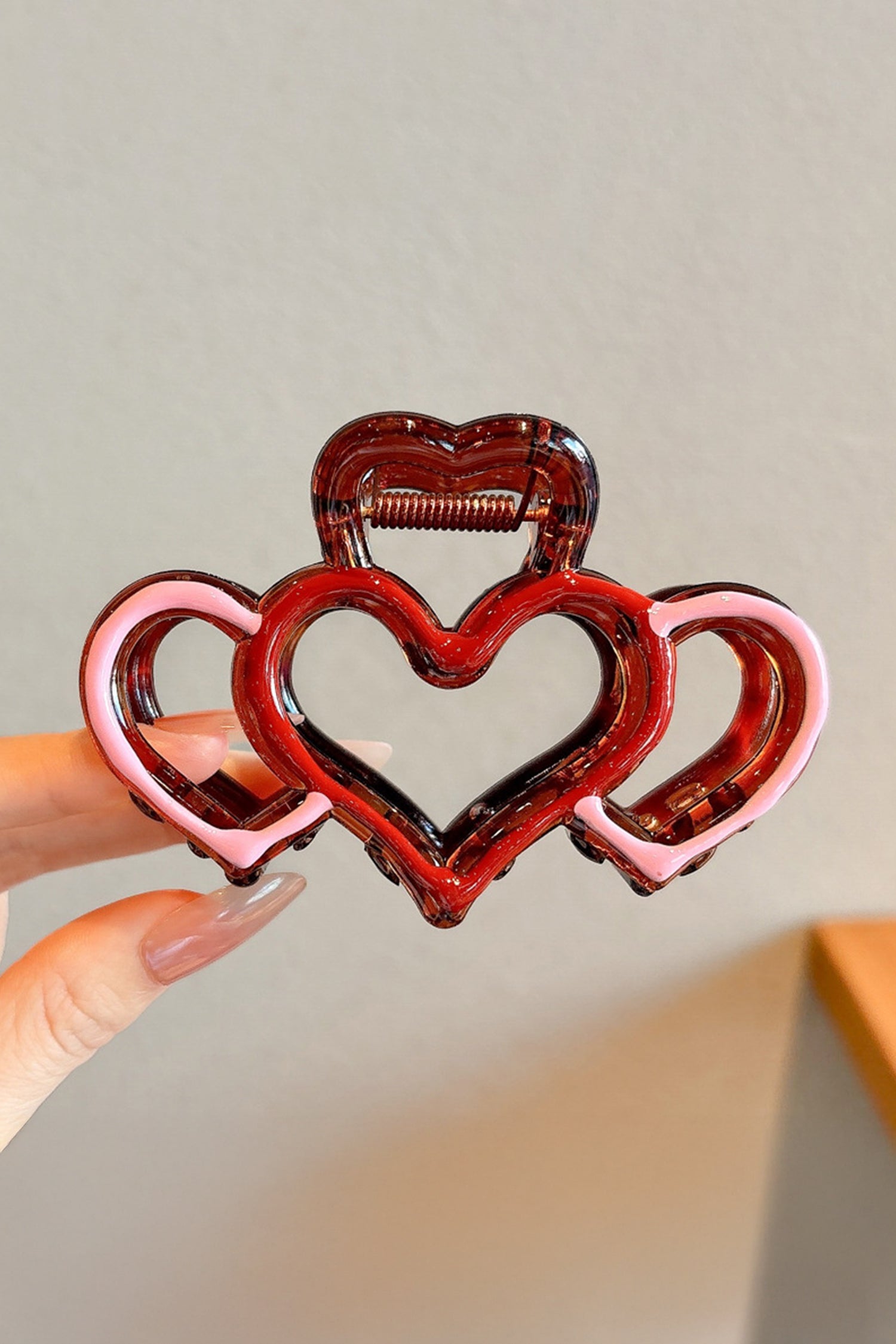 Hollowed Heart Design Acrylic Hair Claw Clip