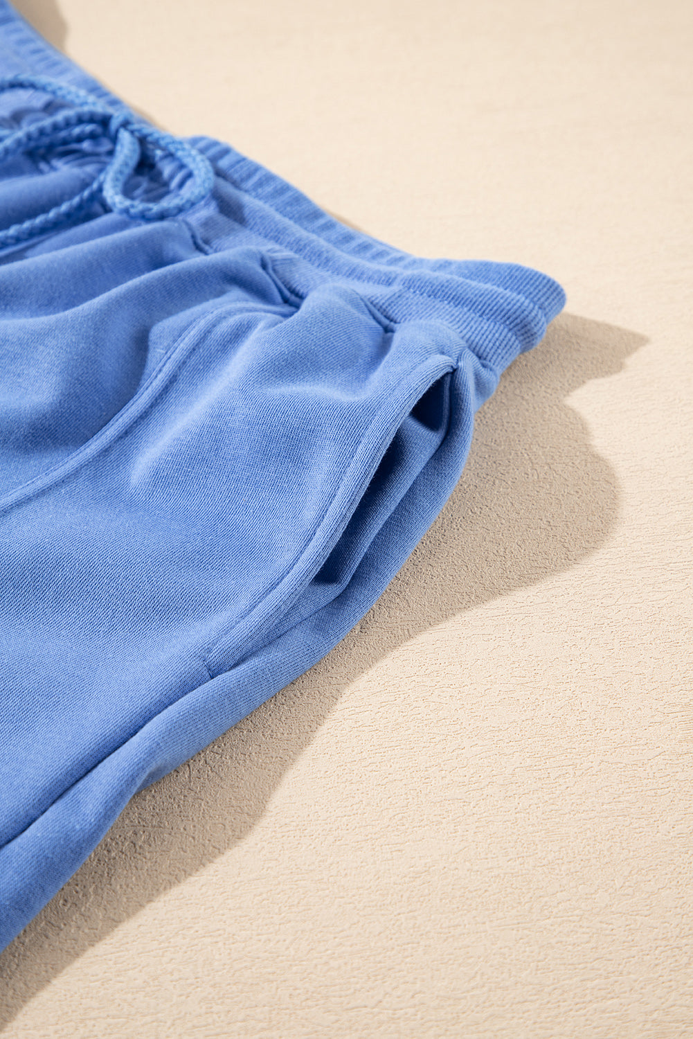 Sky Blue Casual Zipped Short Sleeve Hoodie and Shorts Set eAura