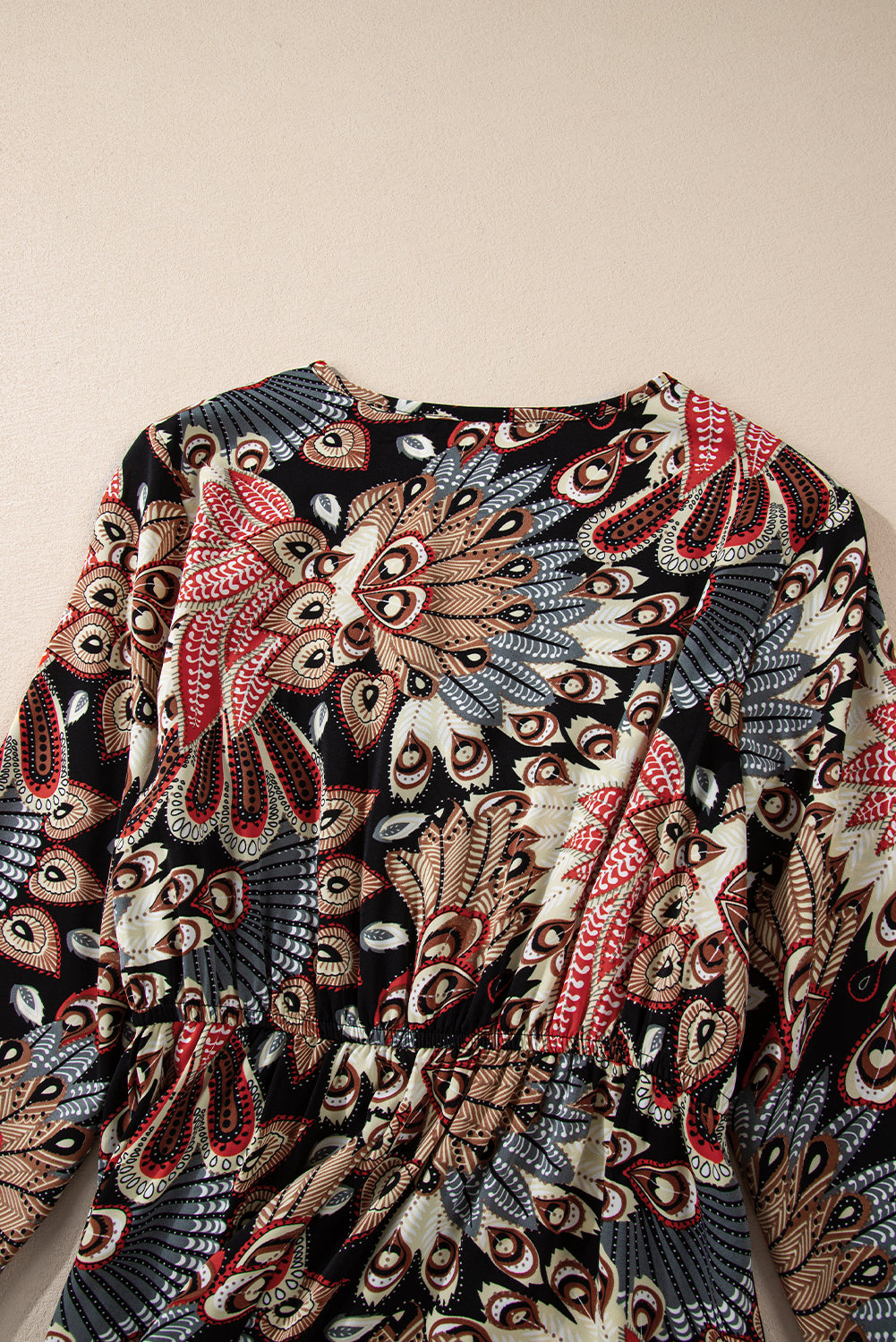 Black Floral Print V Neck Wrap High Waist Maxi Dress Beagle Boutique Fashion Outlet