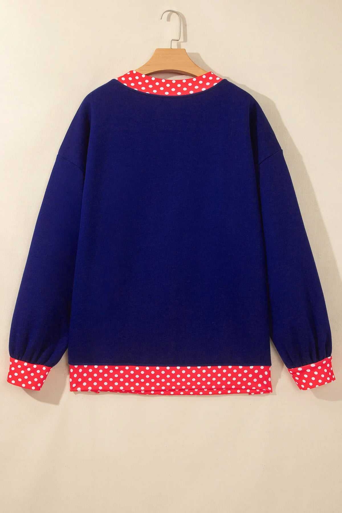 Colourblock Polka Dot Contrast Trim Oversized Sweatshirt – Dark Green
