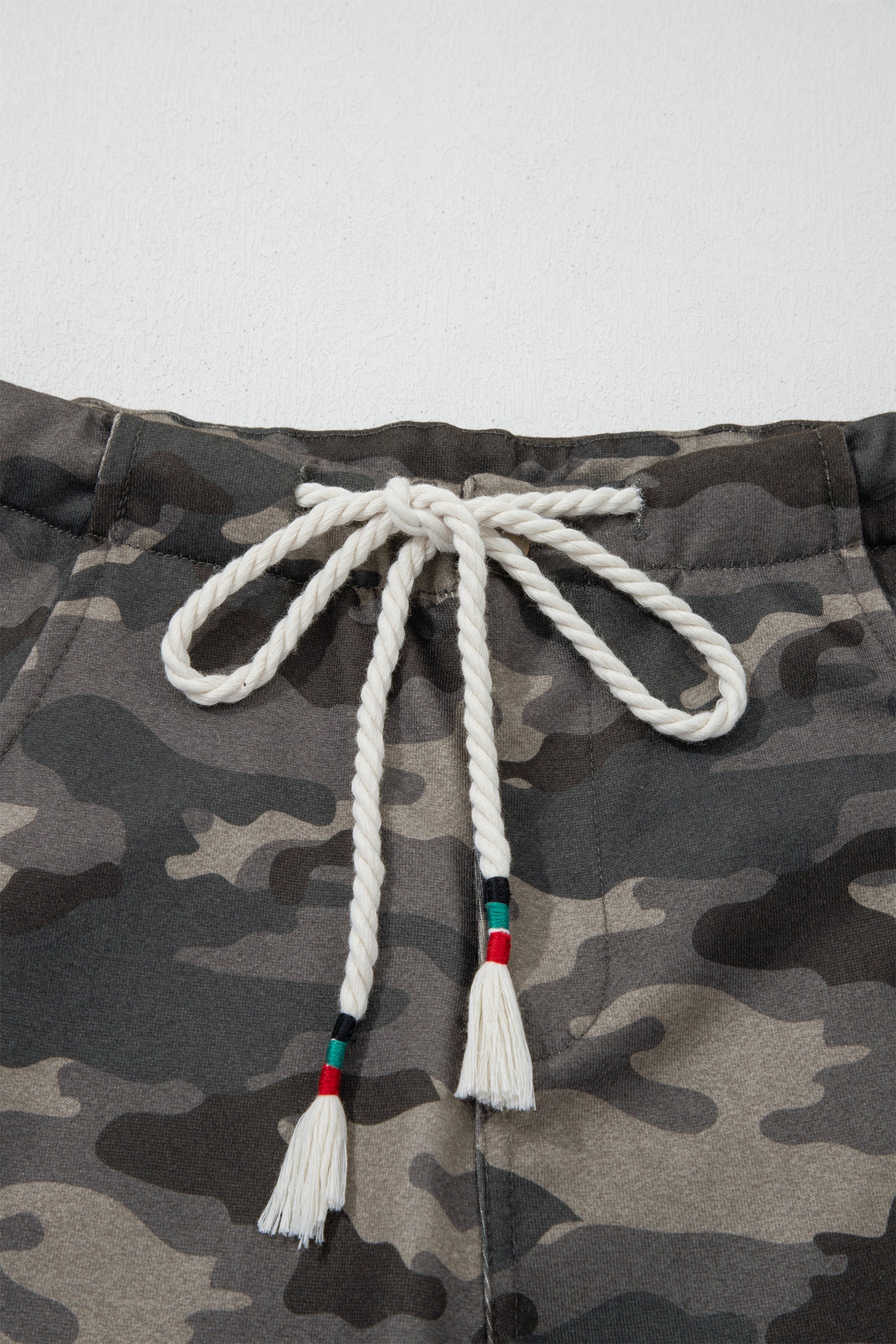 Camo Print Striped Side Panel Drawstring Joggers