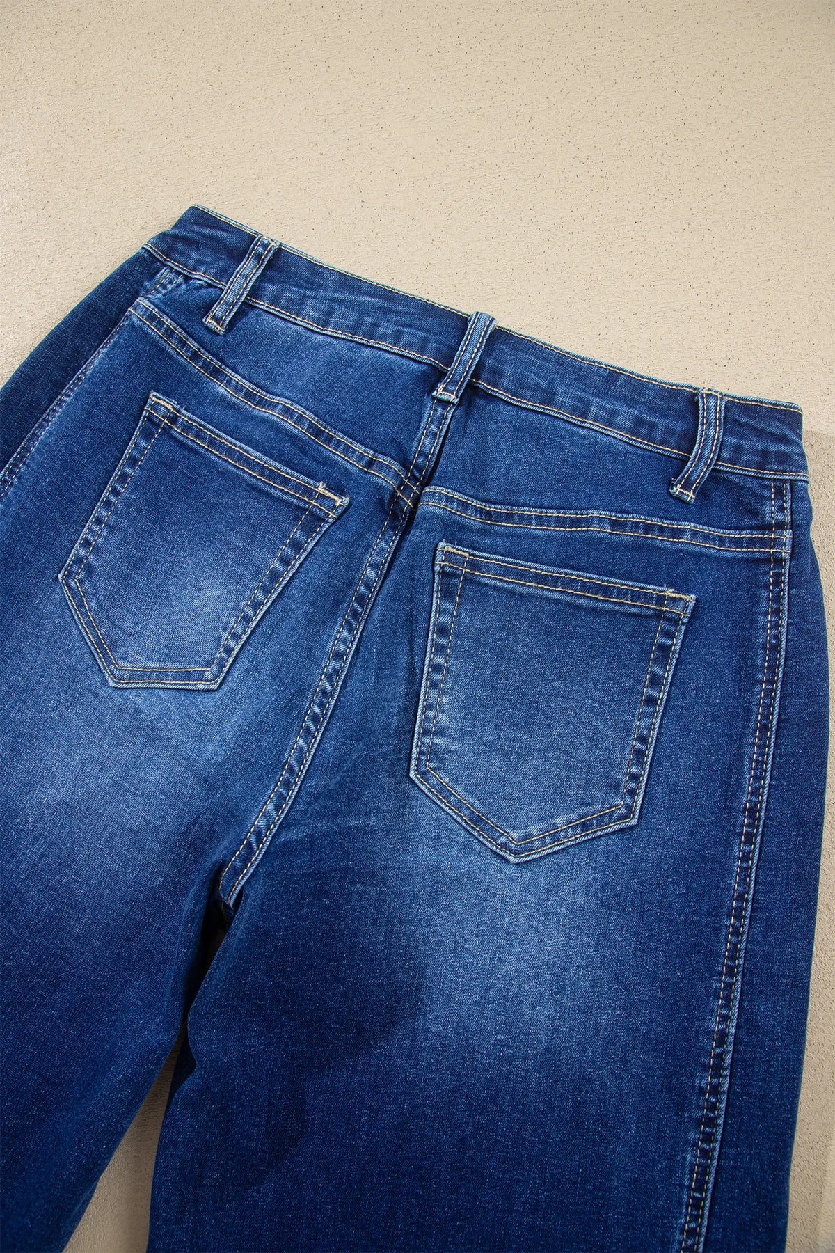 Raw Hem Turnup Loose Ankle-length Jeans – Sail Blue