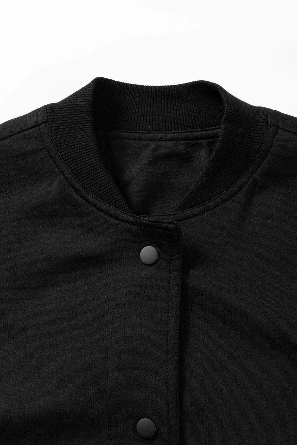 Black Big Pockets Baseball Collar Jacket Beagle Boutique Fashion Outlet