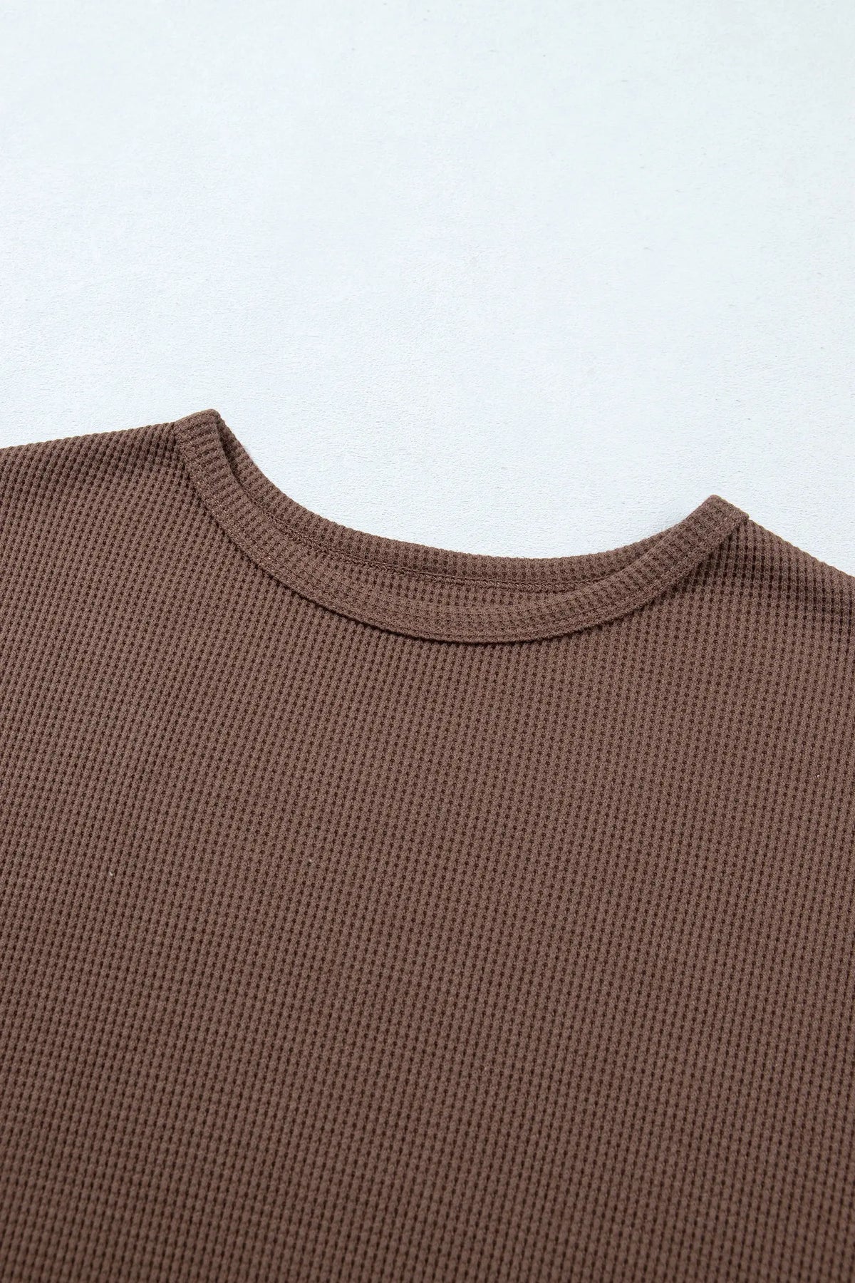 Coffee Floral Print Colourblock Long Sleeve Textured Loose Pullover Tunic Top – Brown