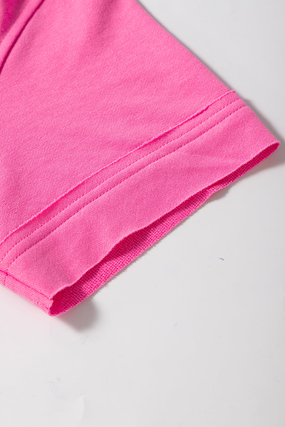 Sachet Pink Contrast Flower Drop Shoulder Loose T Shirt eAura