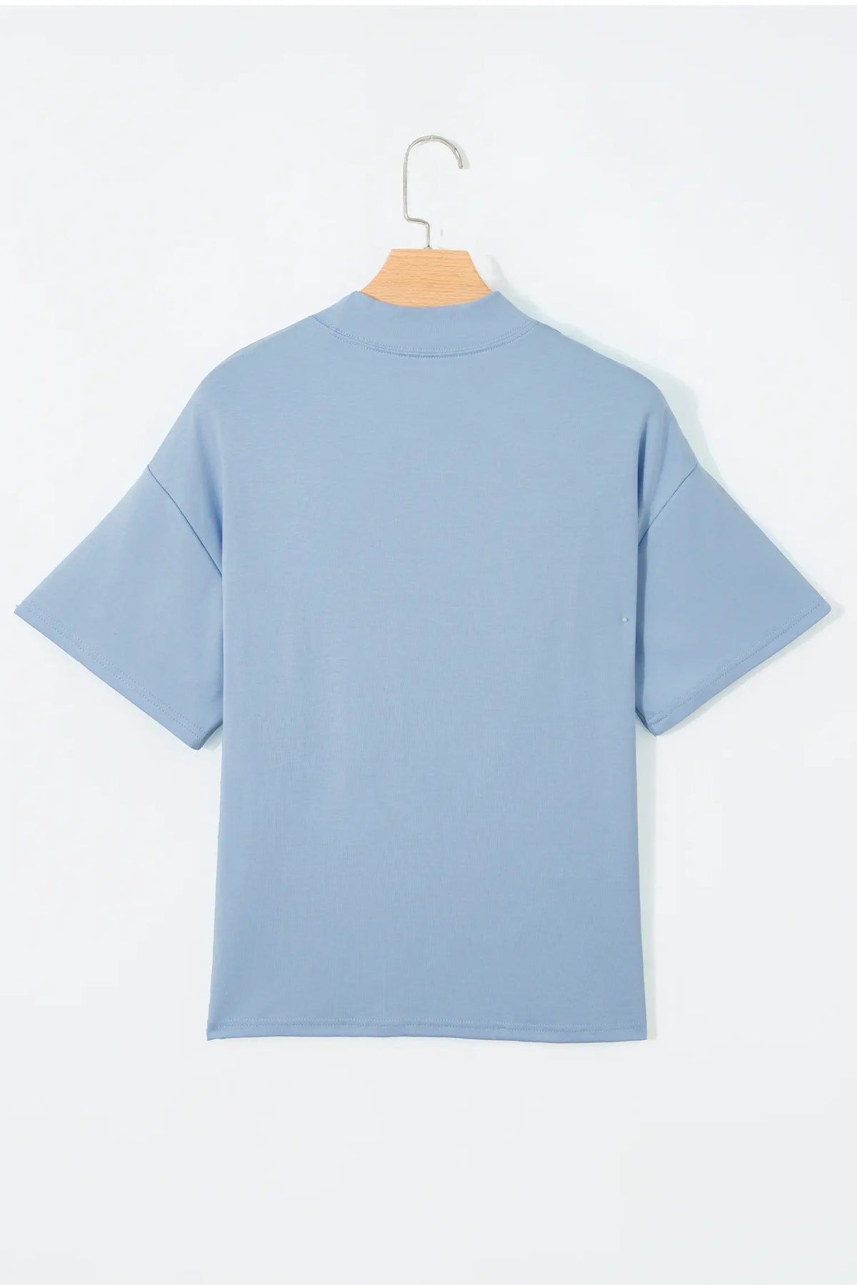 Solid Colour High Neck Oversize Tee – Wisteria