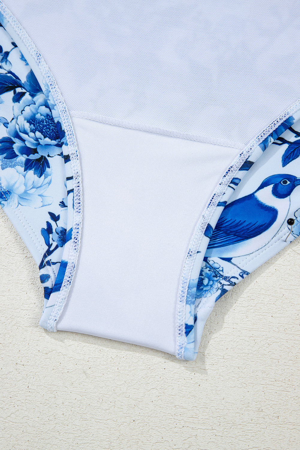 Blue Cutout Ruffled Spaghetti Strap One-Piece Swimwear eAura