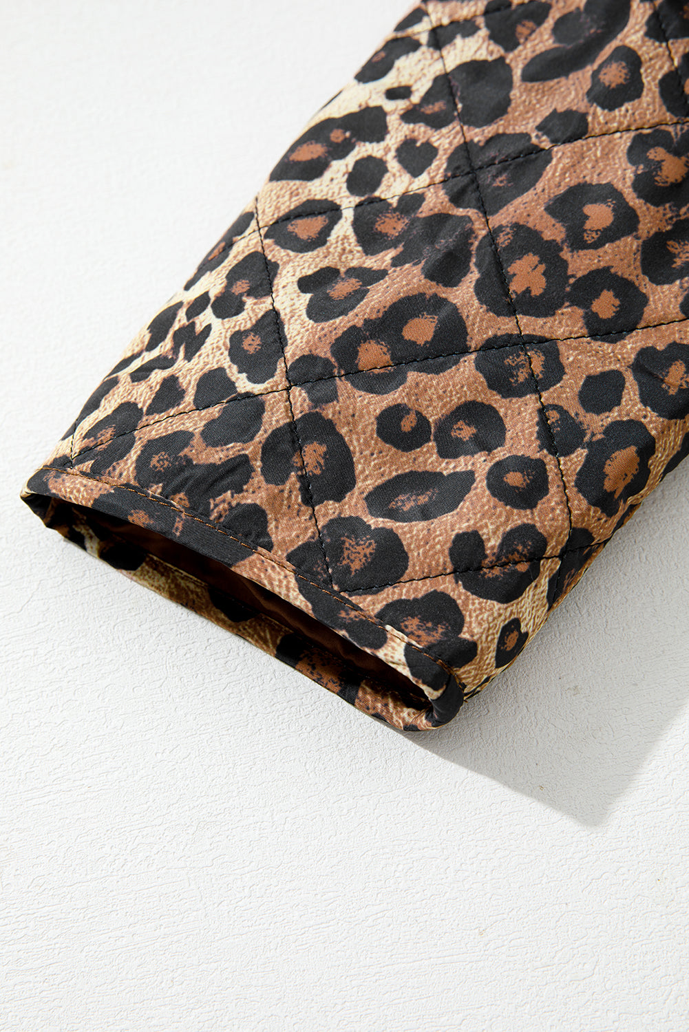 Leopard Quilted Tie Front Jacket eAura