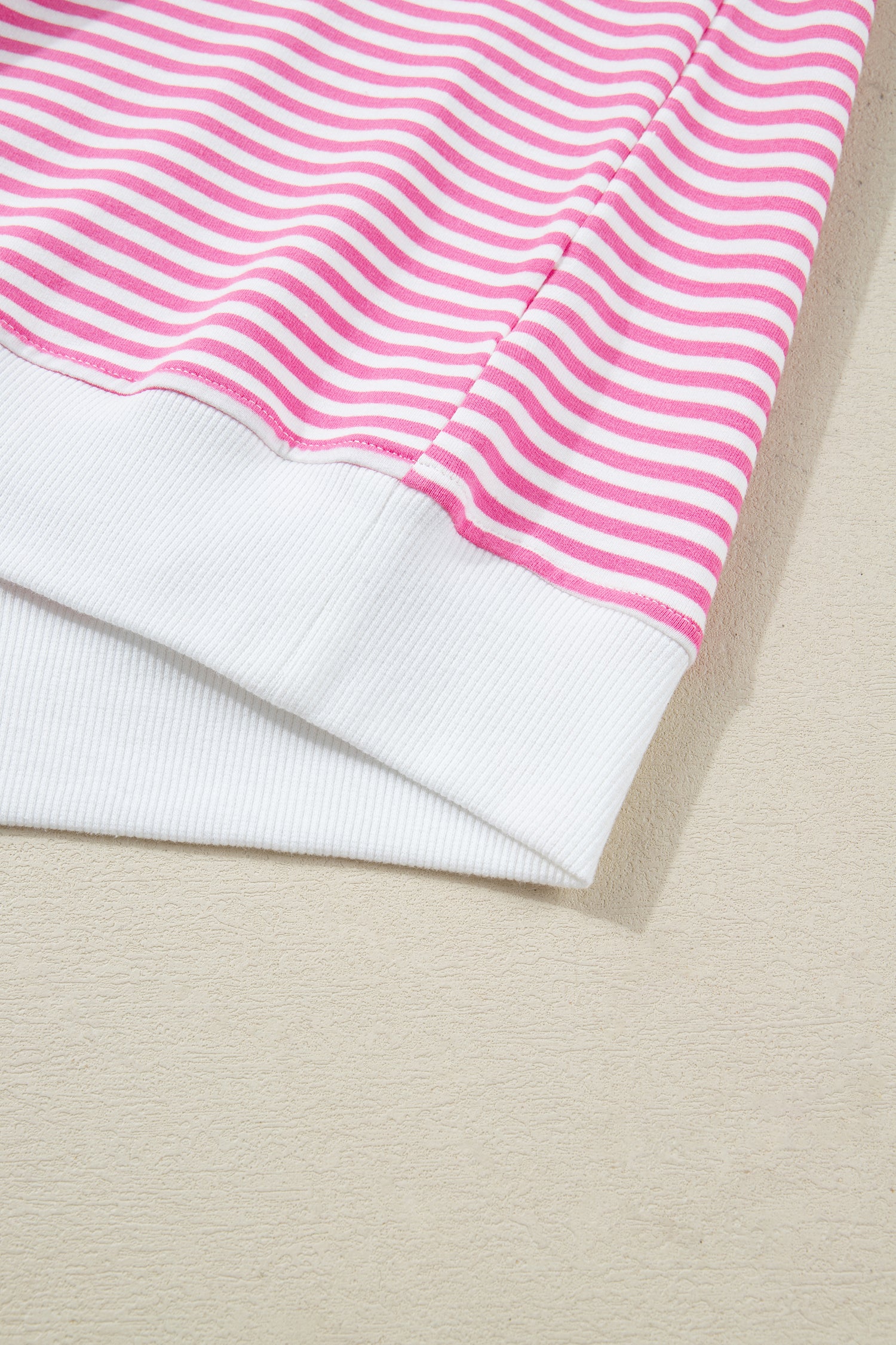 Stripe Oversize Mock Neck Sweatshirt and Shorts Set
