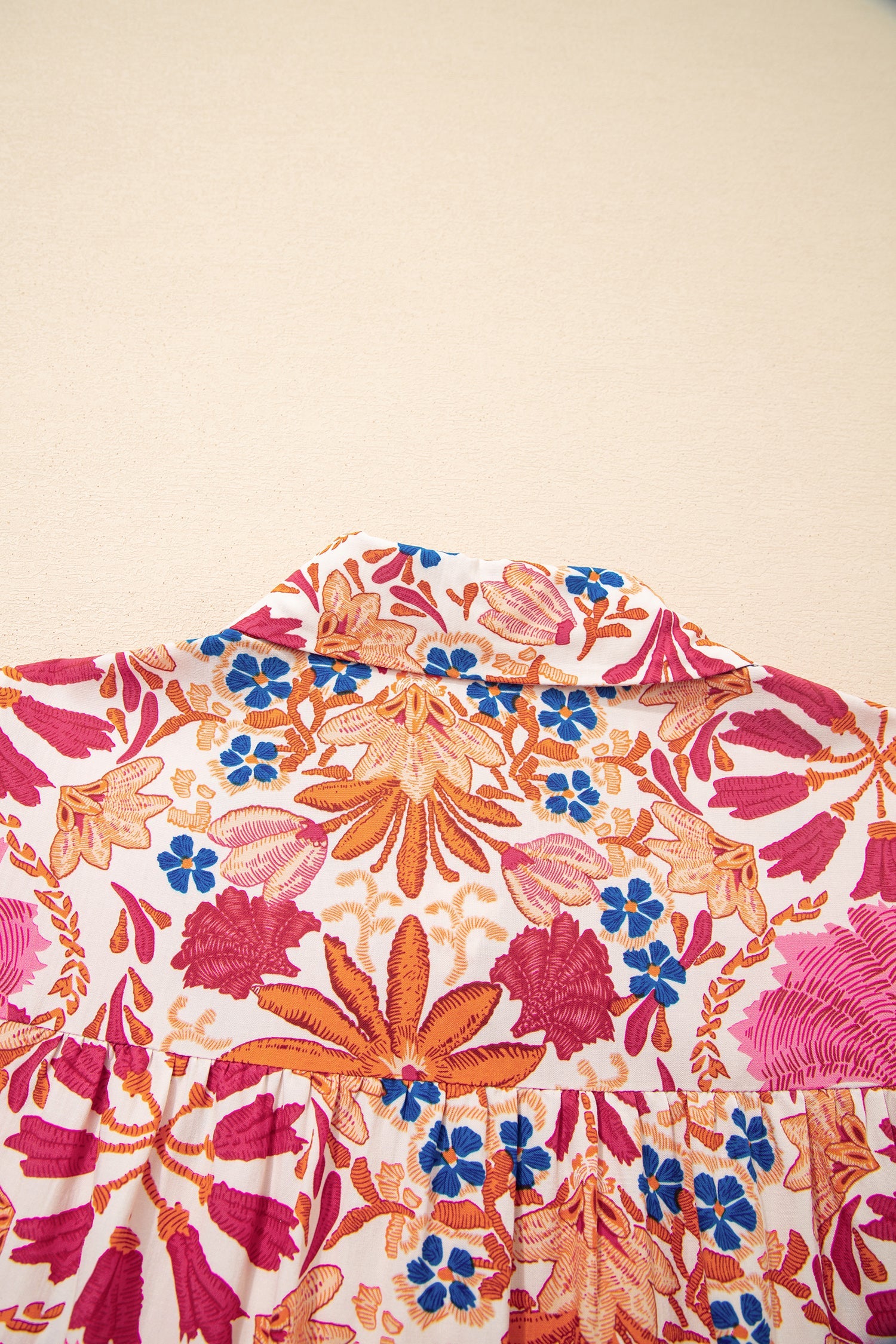 Fall Flower Print Long Sleeve Mini Dress - eAura