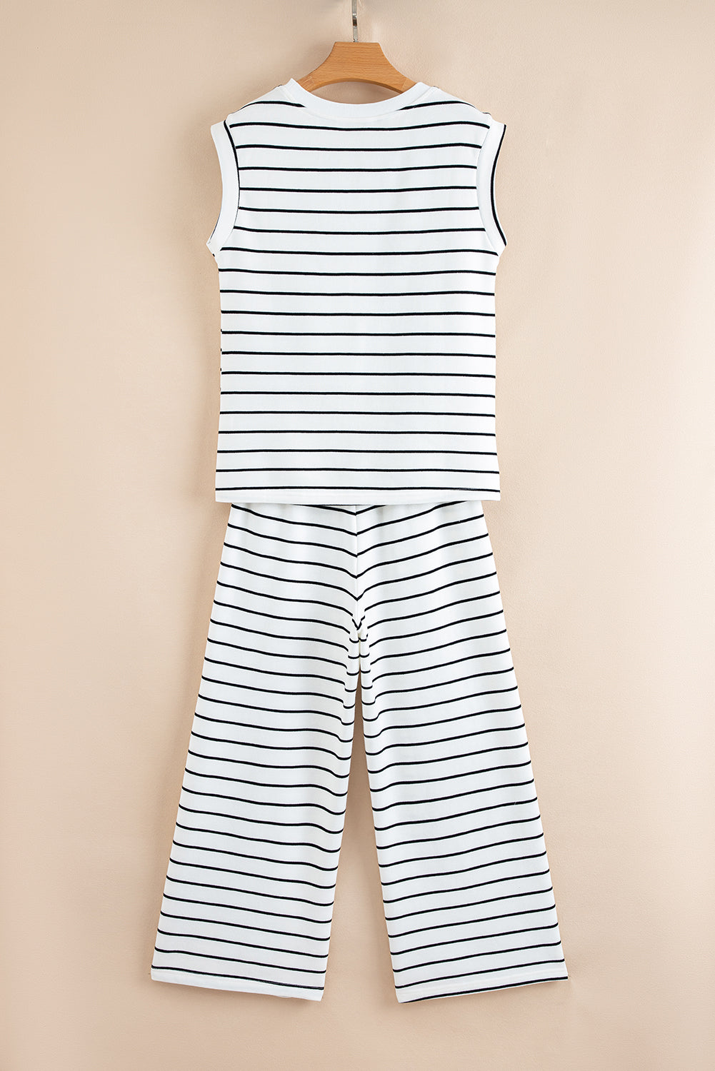 Stripe Casual Wide Leg 2pcs Trousers Co-ord Set BB Fashion Outlet