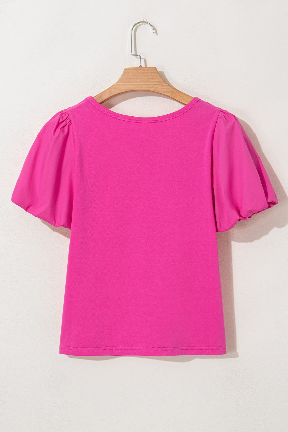 Casual Round Neck Bubble Sleeve T-shirt eAura