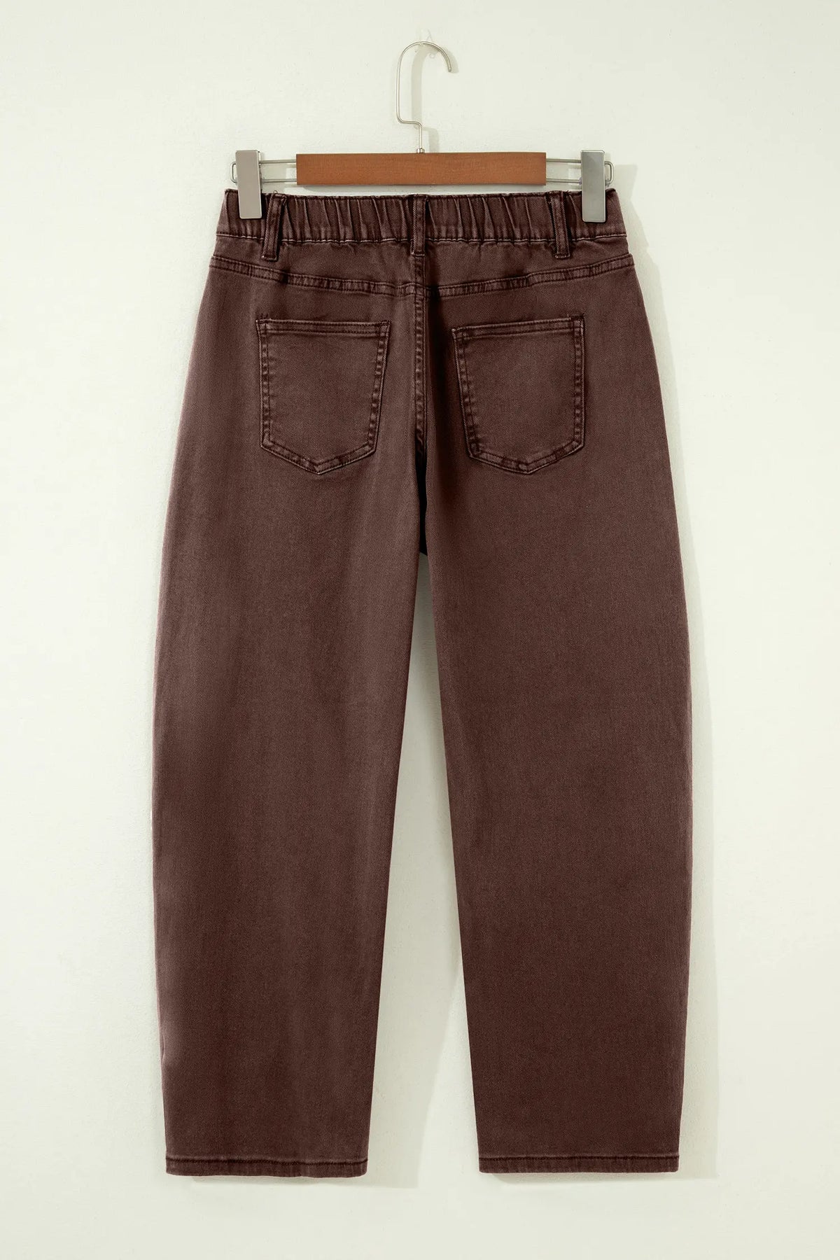Solid Colour Square Patch Pocket Ankle-length Barrel Jeans – Beau Blue