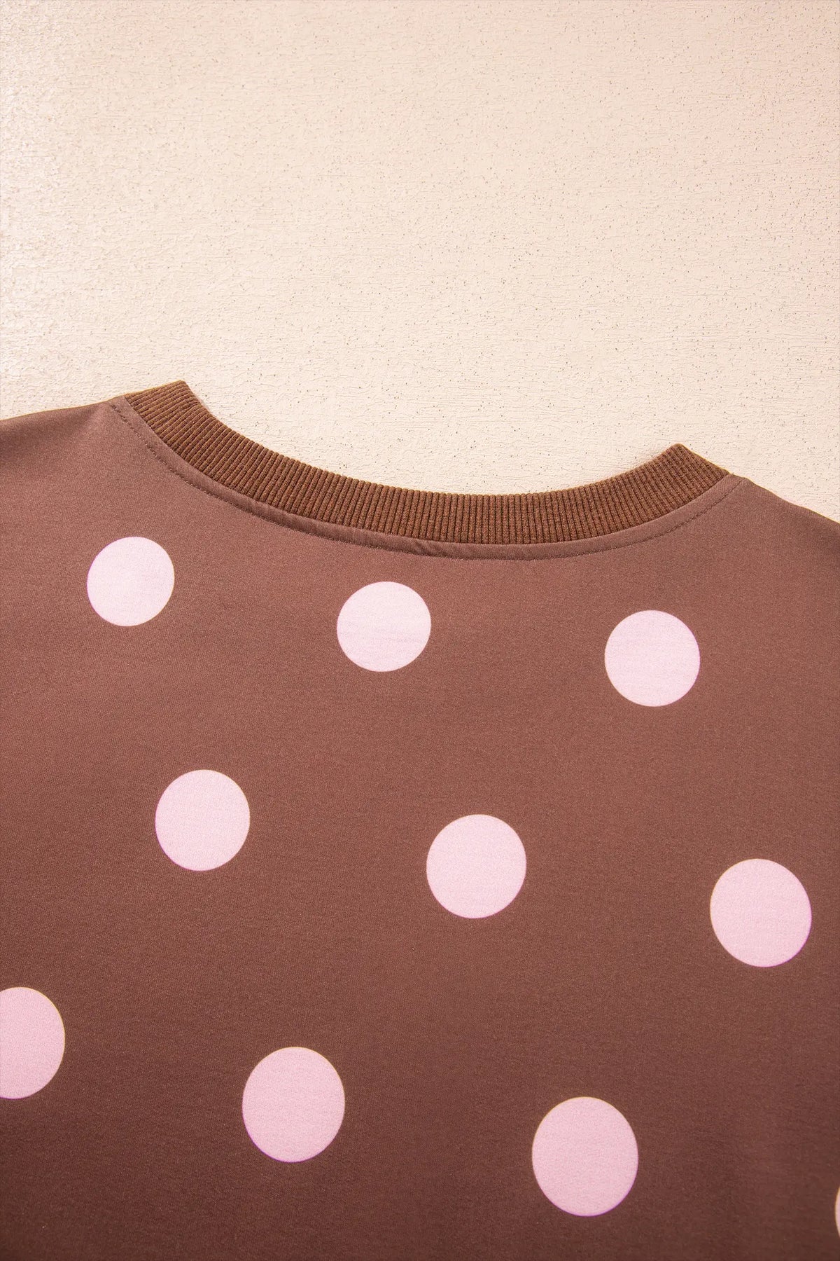 Polka Dot Two Piece Set Long Sleeve Casual Skirt Set – Pink