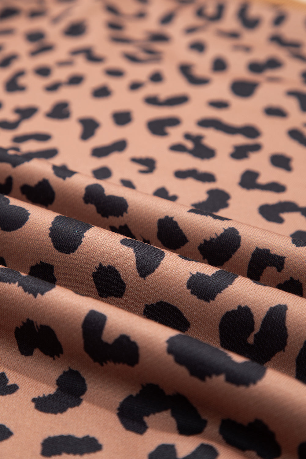 Brown Leopard Striped Patchwork Plus Size Loose Sweatshirt - eAura