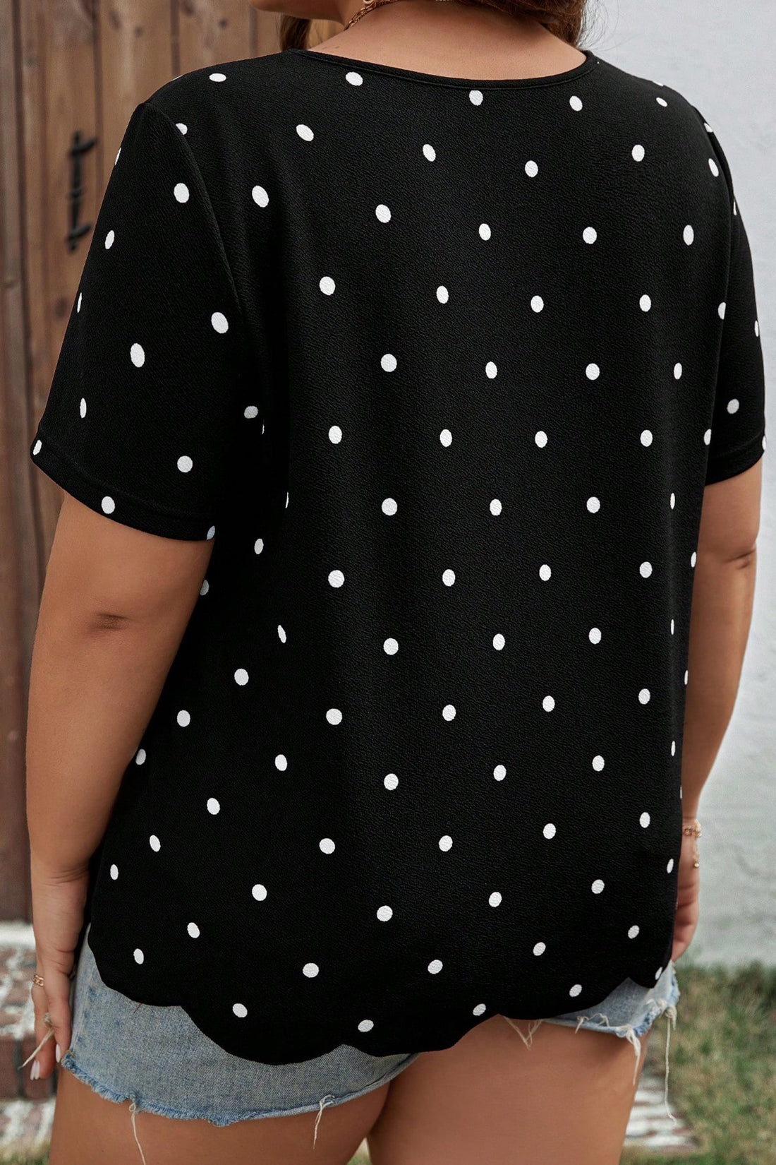 Plus Size Dotted Casual T-Shirt