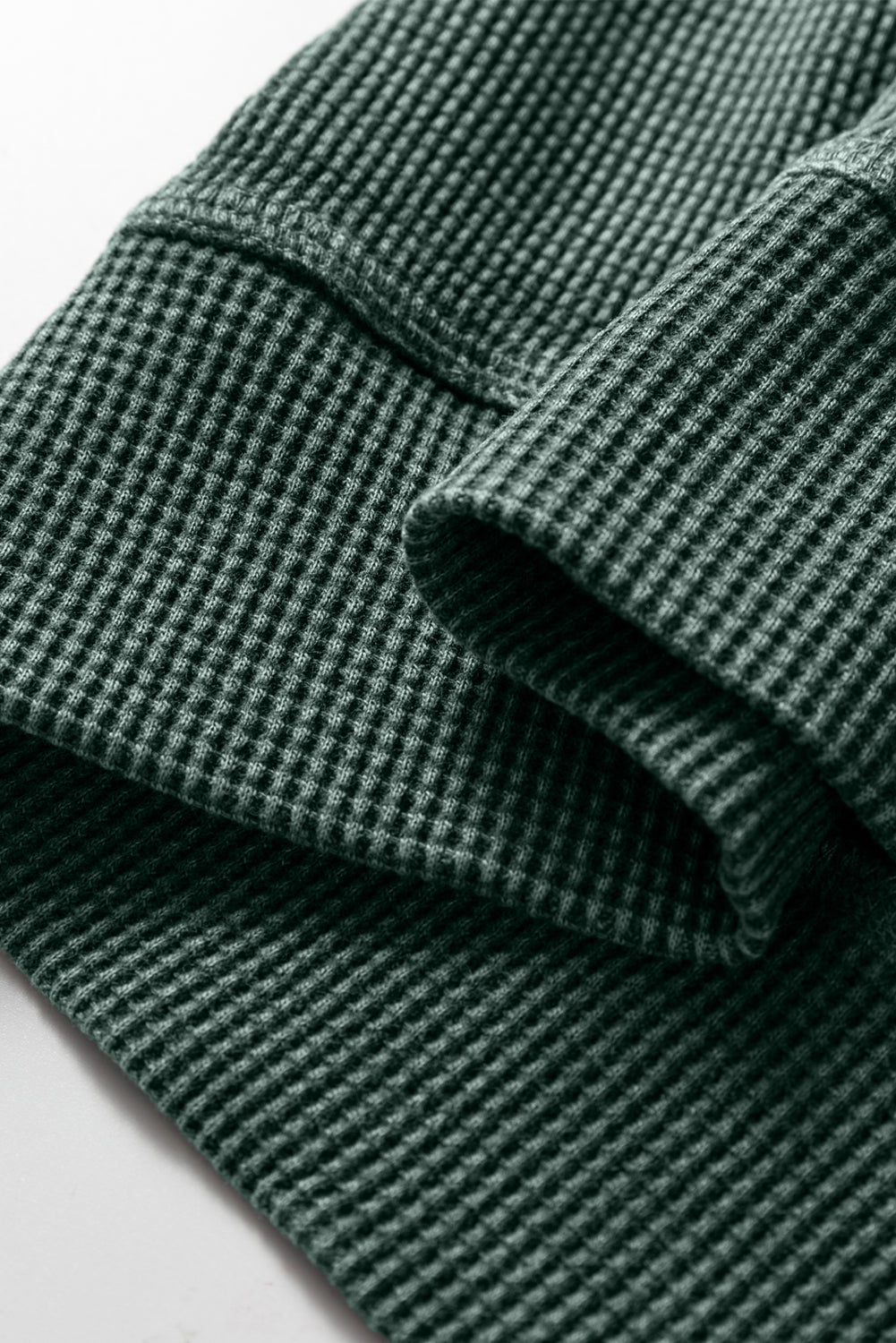 Waffle Textured Long Sleeve Loose Top - eAura