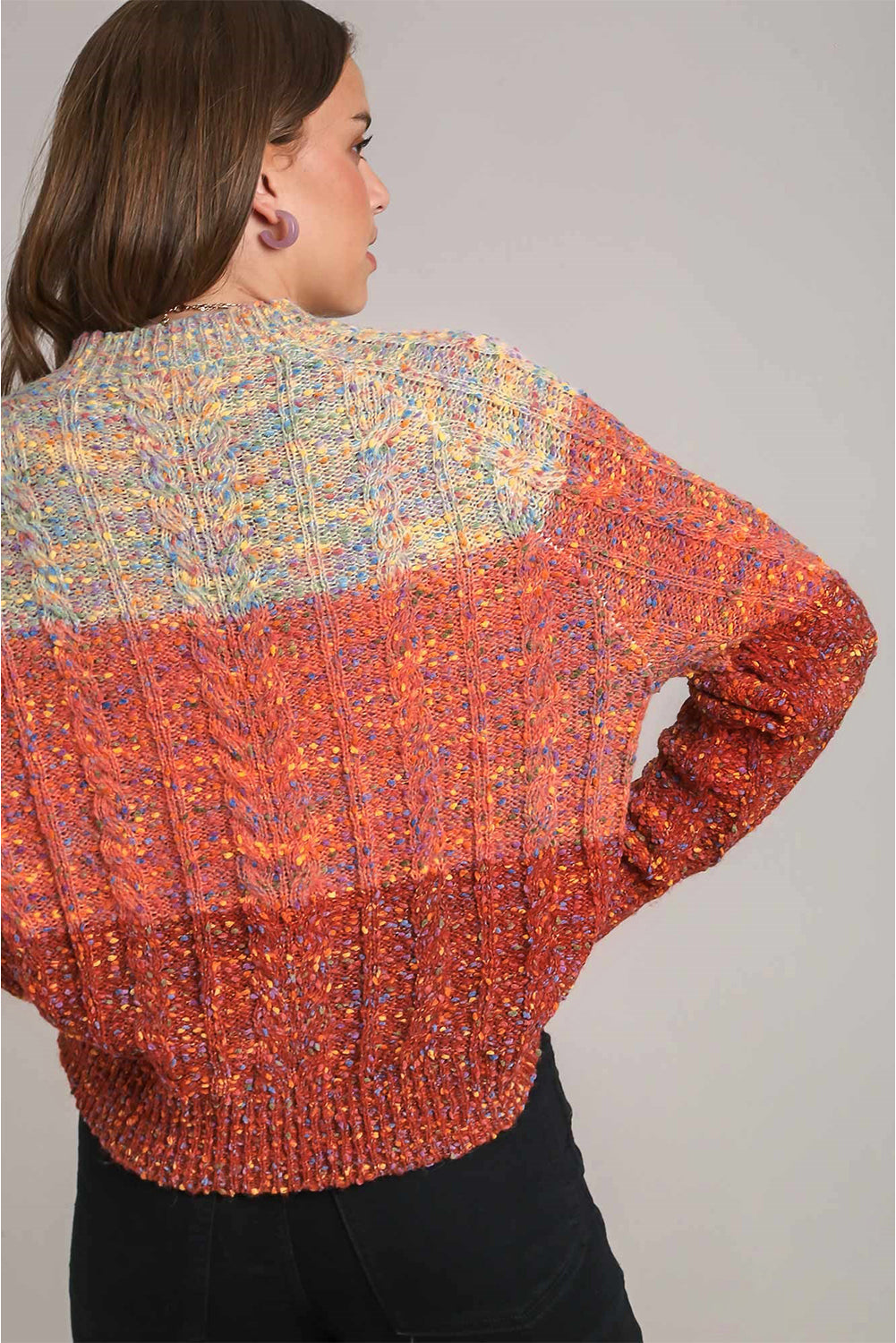 Multicolour Colourful Confetti Wool Ball Knitted Sweater eAura