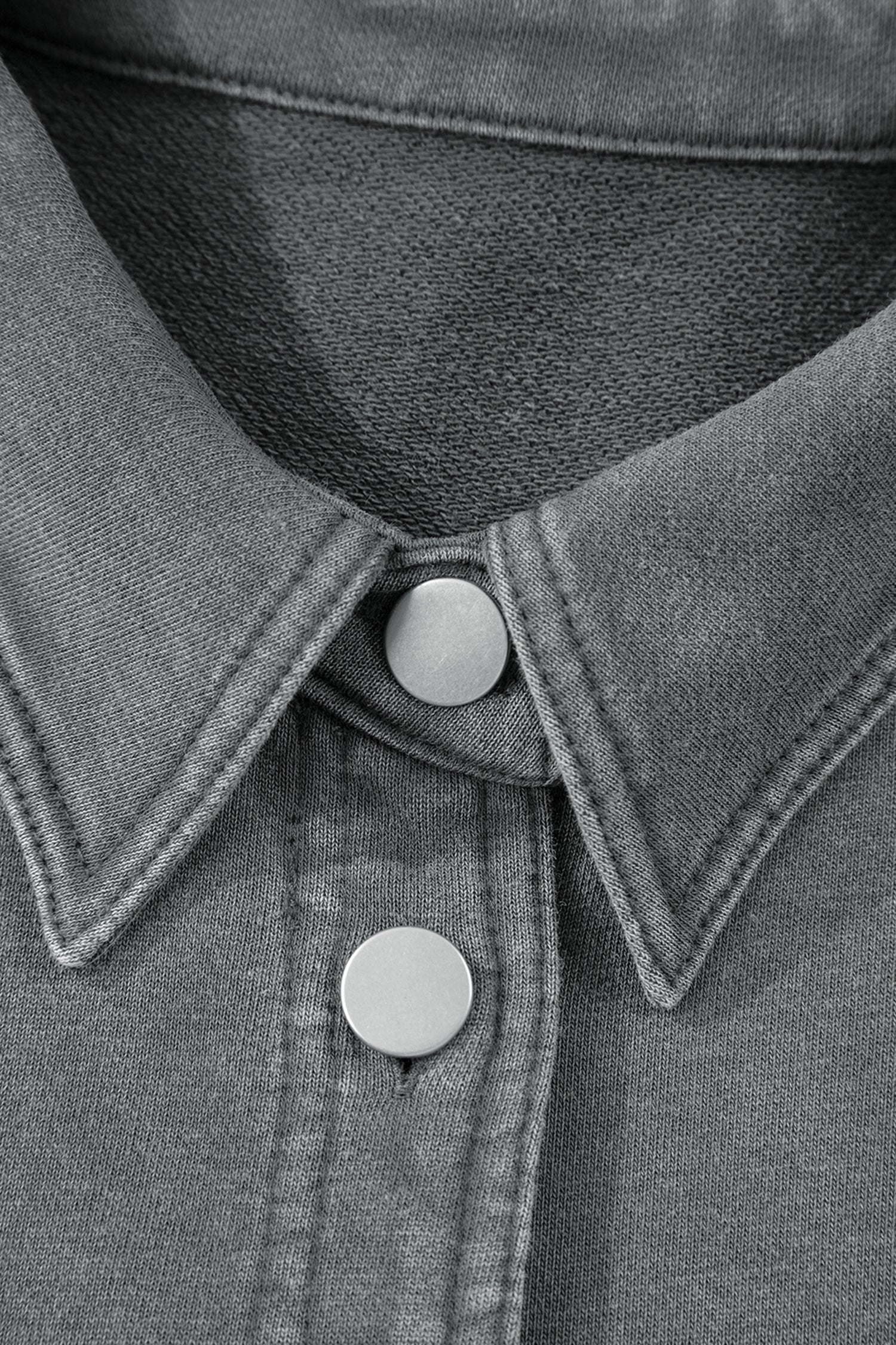 Mineral Wash Chest Pockets Drop Shoulder Shacket with Side Slit - eAura