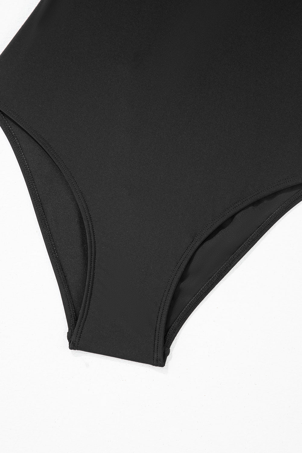 Black Thin Strap Strappy Lace-up Open Back One Piece Swimsuit eAura
