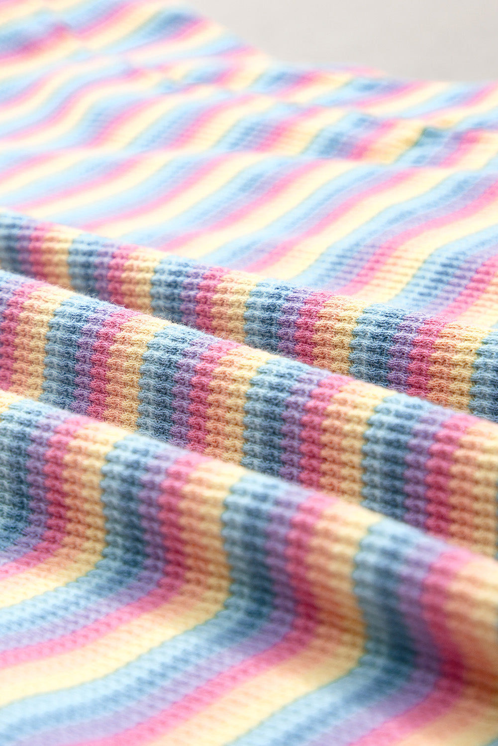 Pink Stripe Rainbow Tee Tasseled String Wide Leg Trousers Co-ord eAura