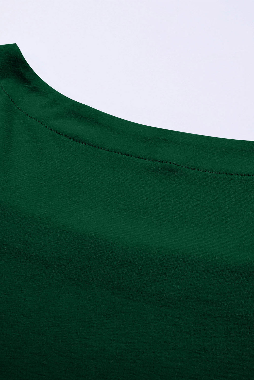 Green Plus Size Square Neck Ruched Shoulder Short Sleeve Top BB Fashion Outlet
