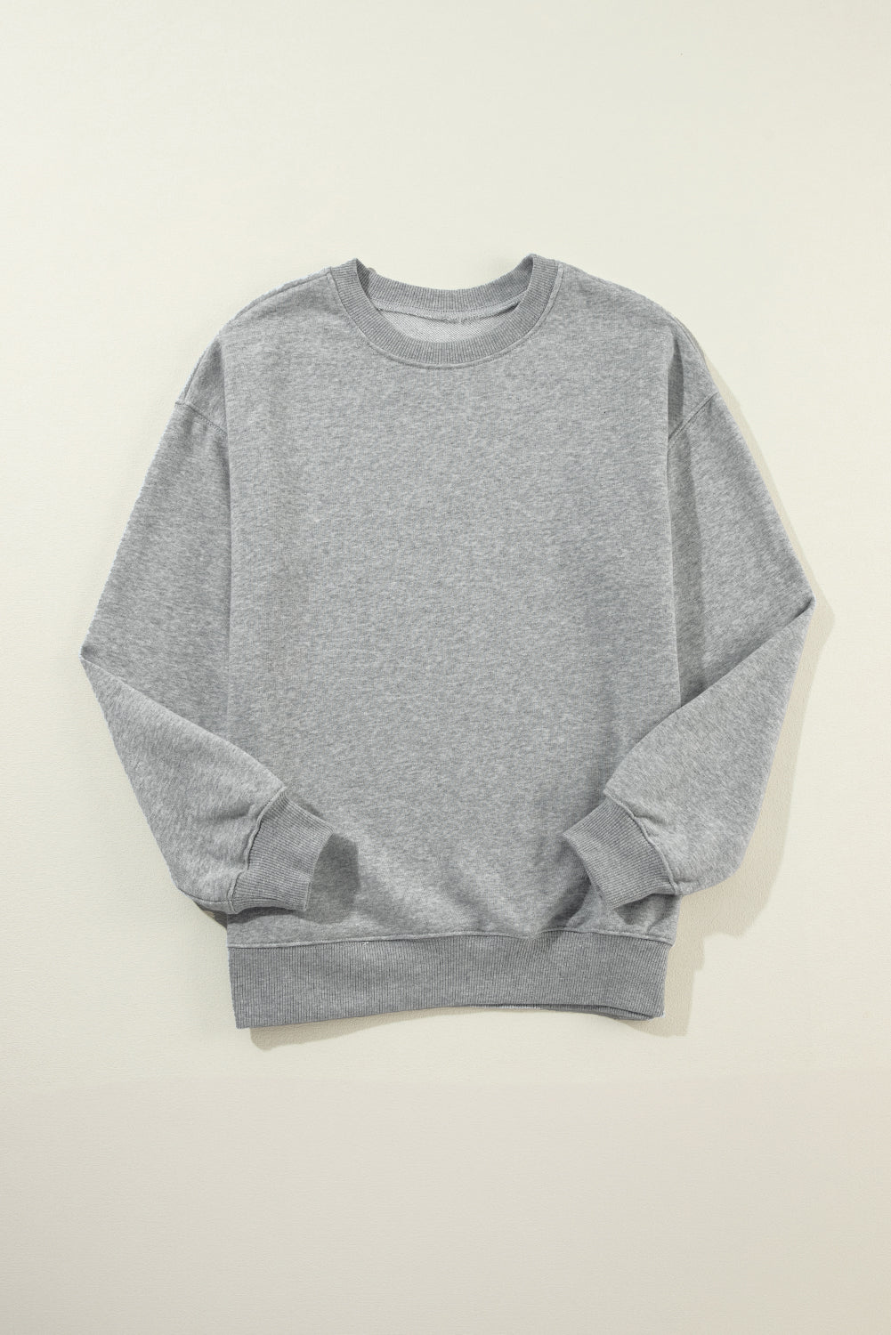 Grey Solid Classic Crewneck Pullover Sweatshirt eAura