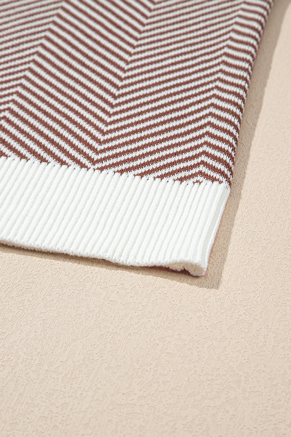 Brown Stripe Buttoned Front V Neck Herringbone Cardigan Dear-Lover Dropshipping