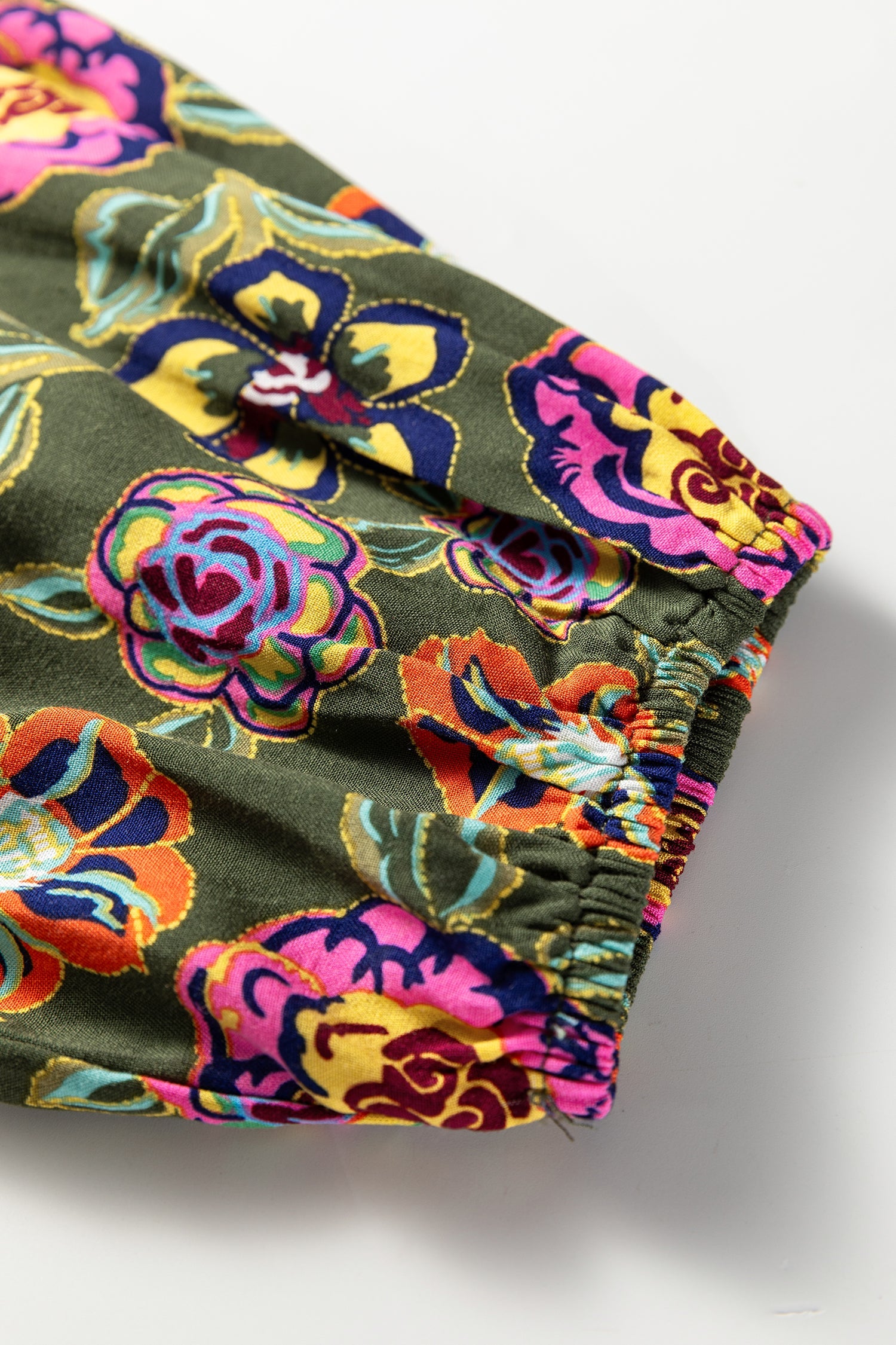 Plus Size Floral Print Collared V-Neck Loose Mini Dress - eAura