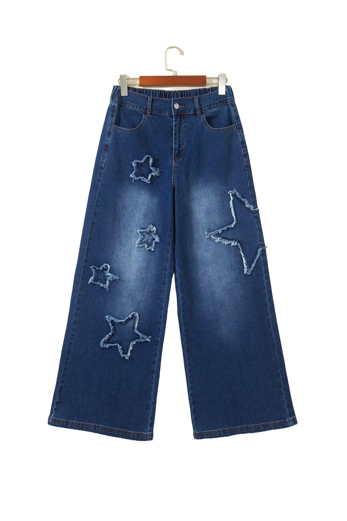 Star Decorated Wide Leg Jeans – Ashleigh Blue