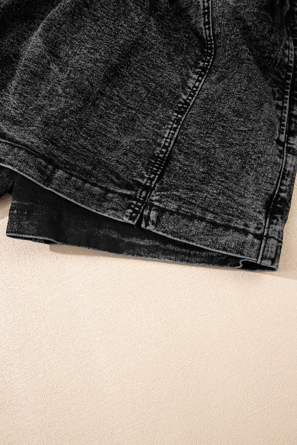 Dusk Blue Drawstring High Waist Pocketed Denim Shorts Skort eAura