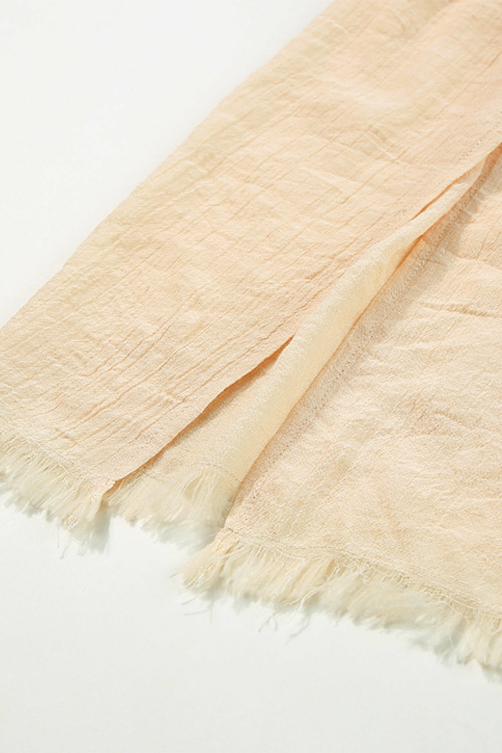Pale Khaki Shirred High Waist Split Maxi Beach Skirt