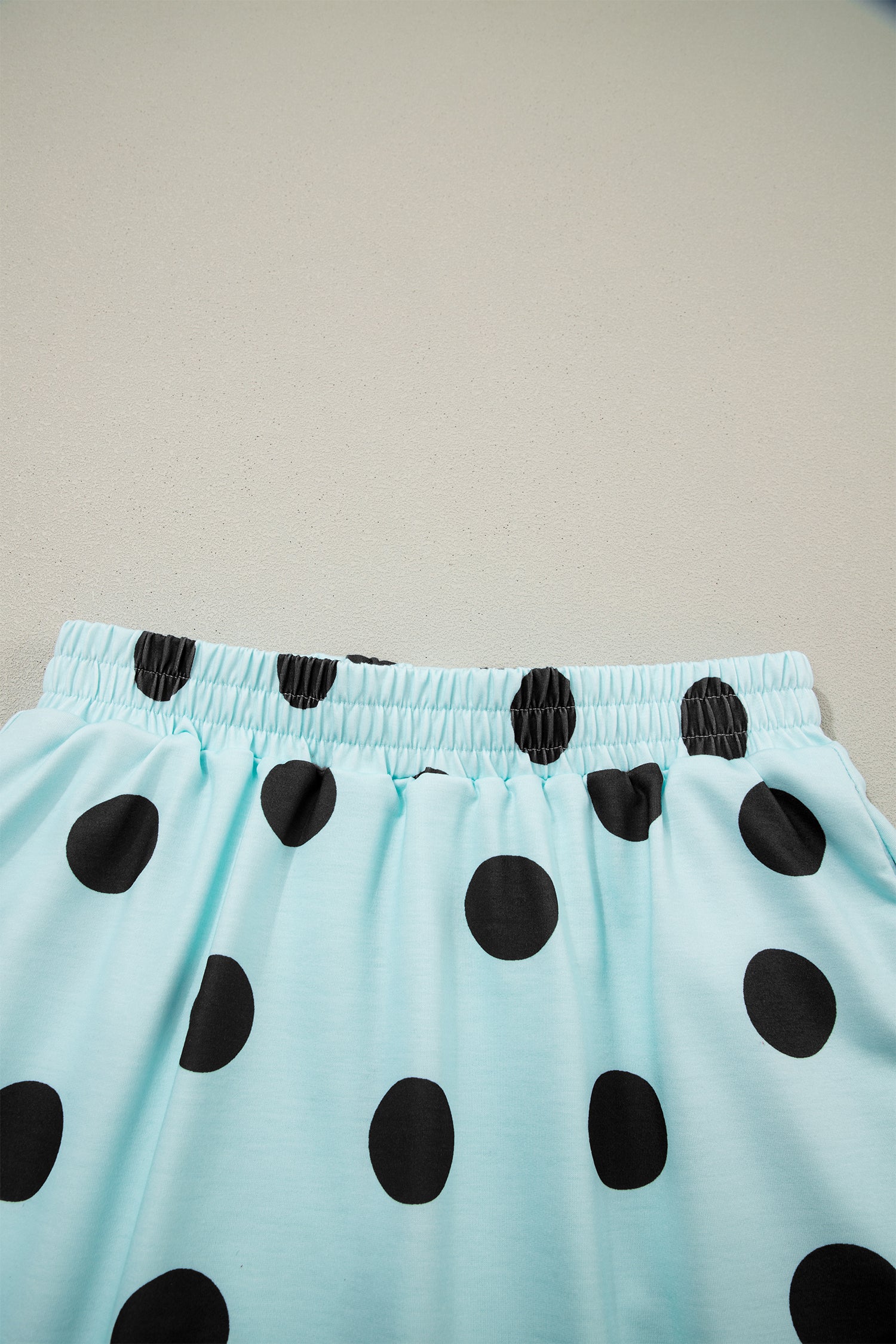 Polka Dot Short Sleeve Top Casual Skort 2pcs Outfit – White