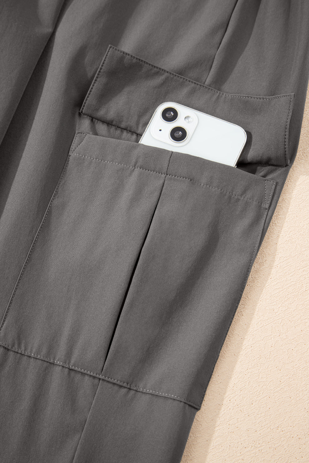 Elastic High Waist Cargo Jogger Trousers With Pockets - eAura