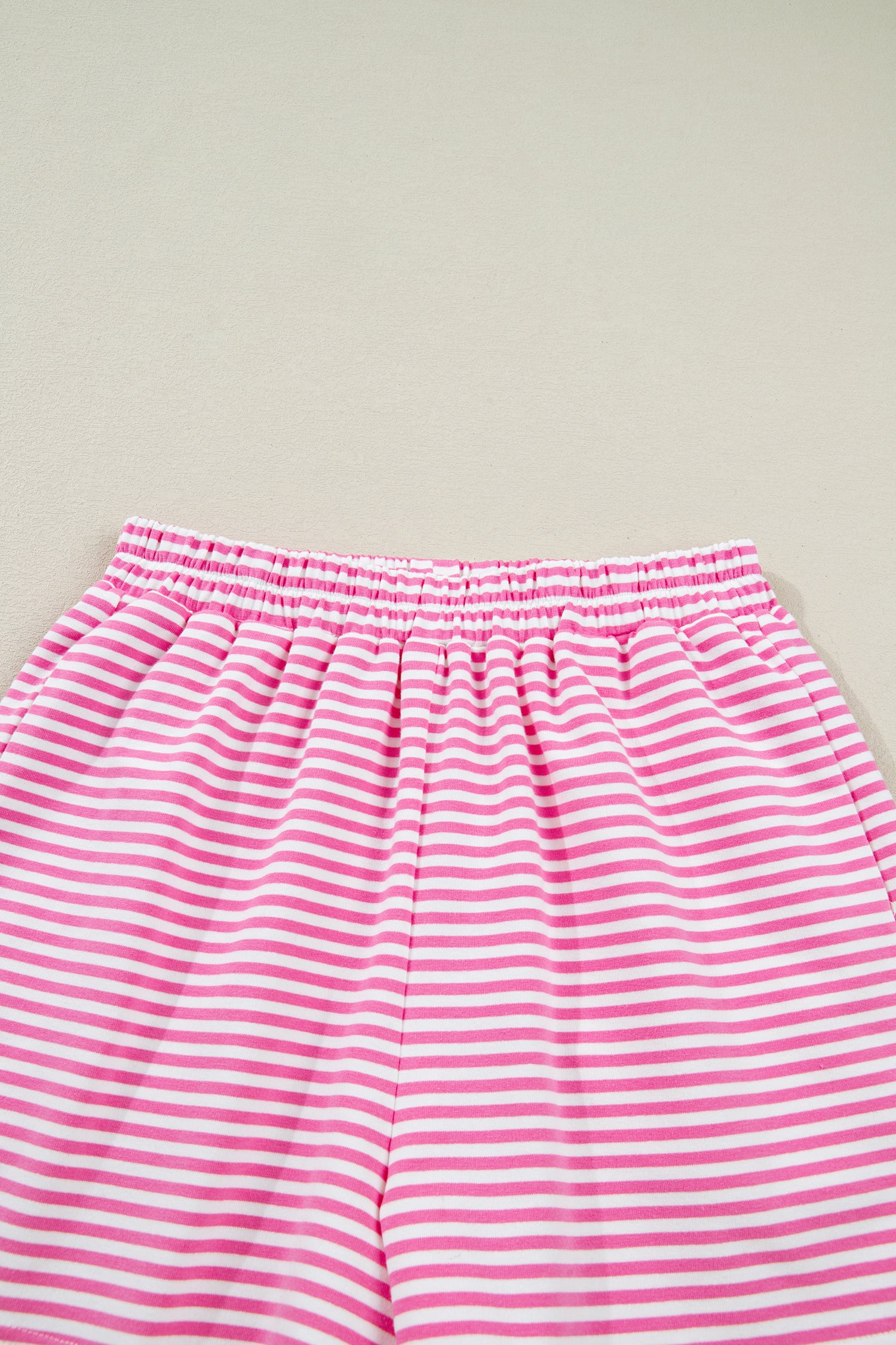 Stripe Oversize Mock Neck Sweatshirt and Shorts Set