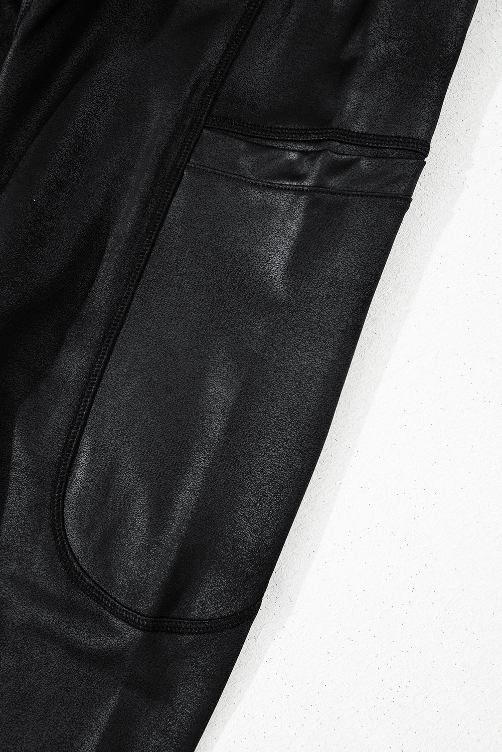Black V Crossover High Waist Pocketed Leggings eAura