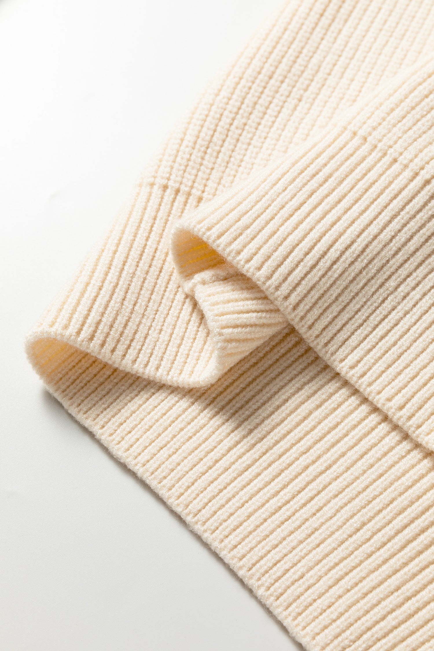 Rib Knit Ribbon Knot Backless Drop Shoulder Sweater - eAura