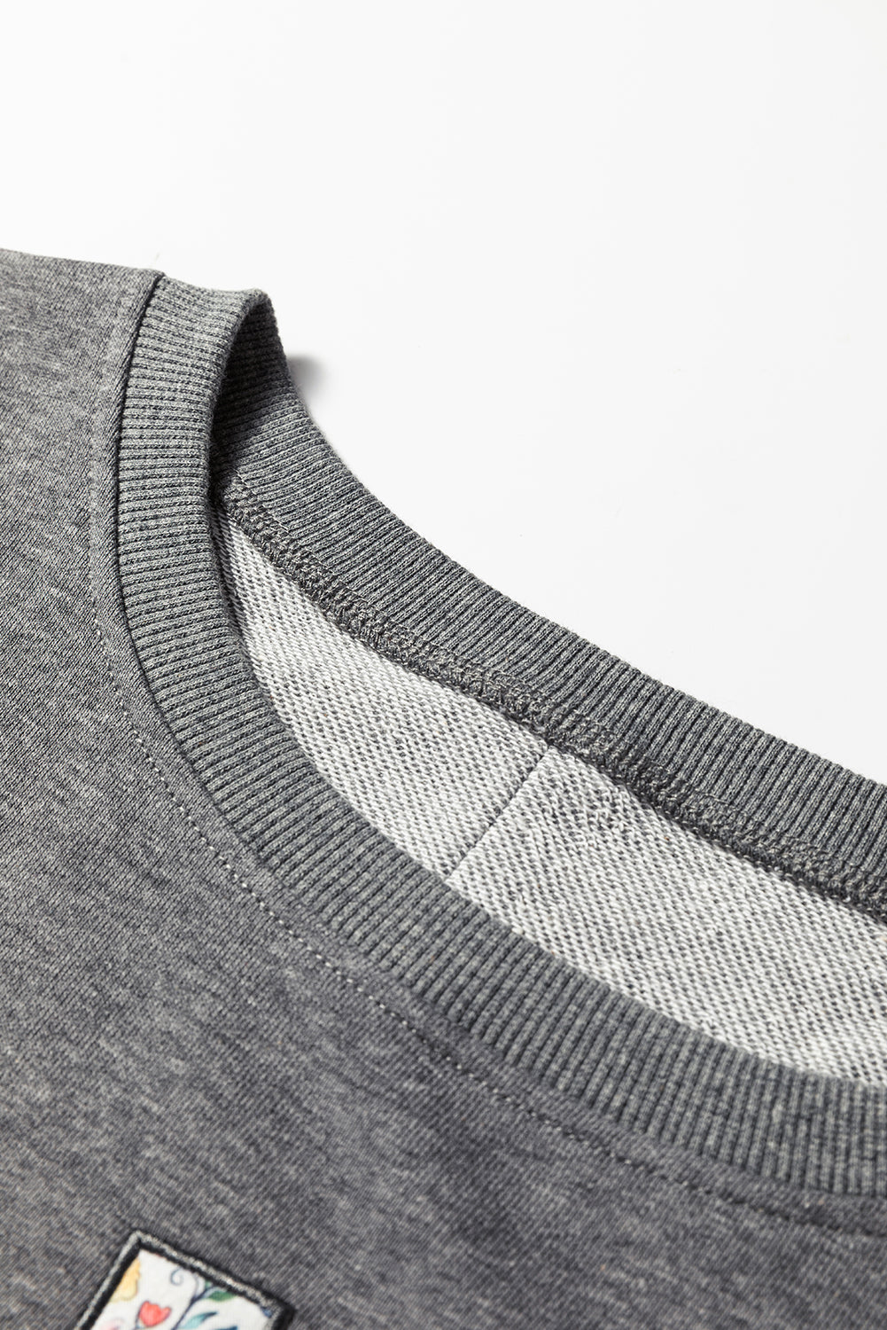 LOVE Graphic Exposed Seam Patchwork Uneven Hem Chic Sweatshirt - eAura