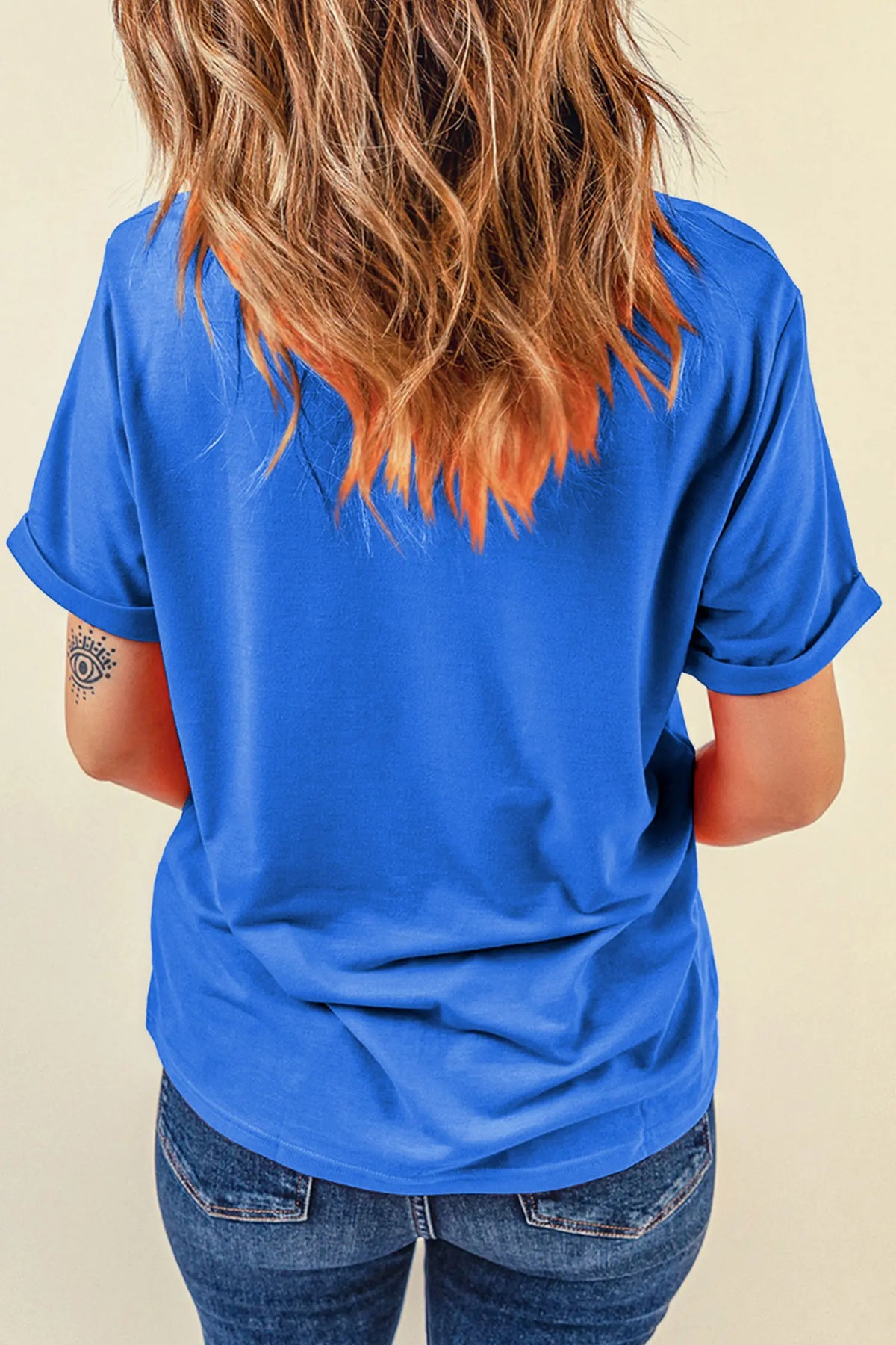 GAME DAY Checkered Print Rugby Graphic T Shirt – Dark Blue
