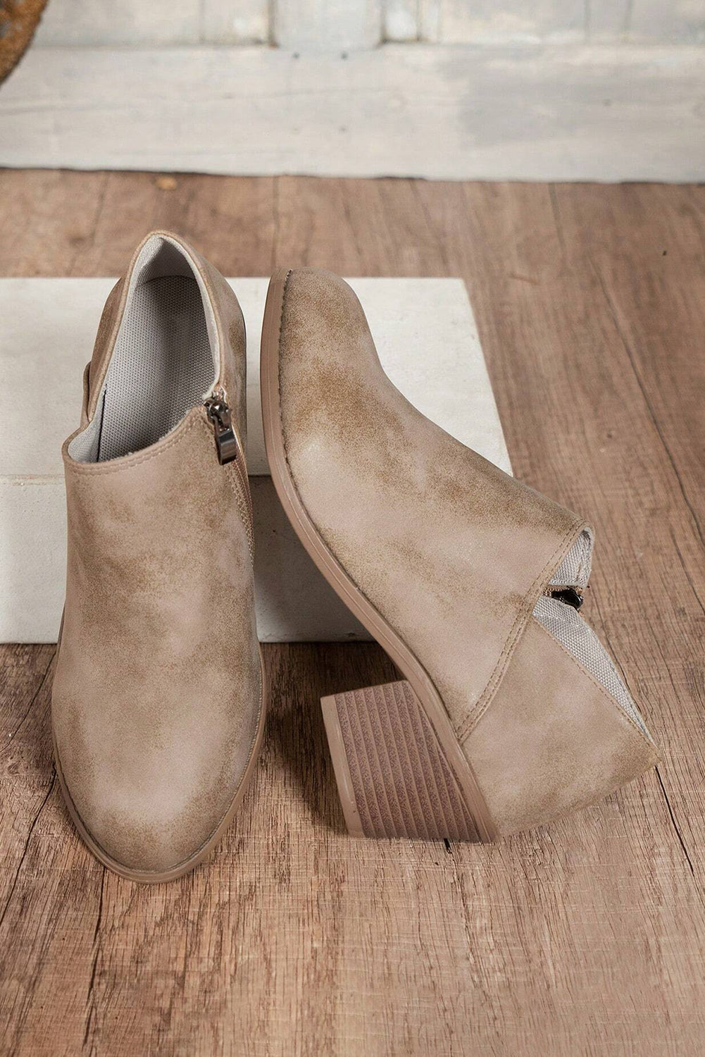 Coffee Suede Casual Ankle Boots - eAura
