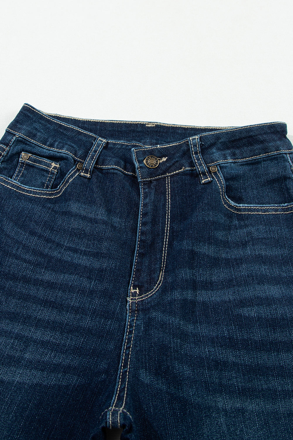 Real Teal High Rise Ripped Bell Bottom Jeans Beagle Boutique Fashion Outlet