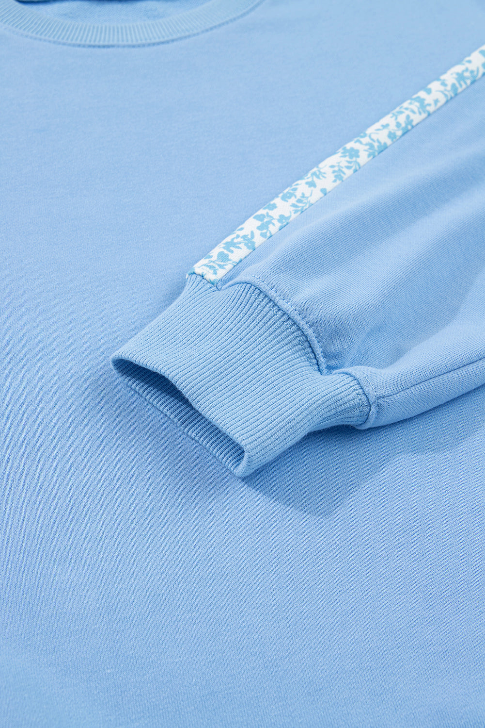 Floral Patchwork Drop Shoulder Pullover and Sweatpants Lounge Set - eAura