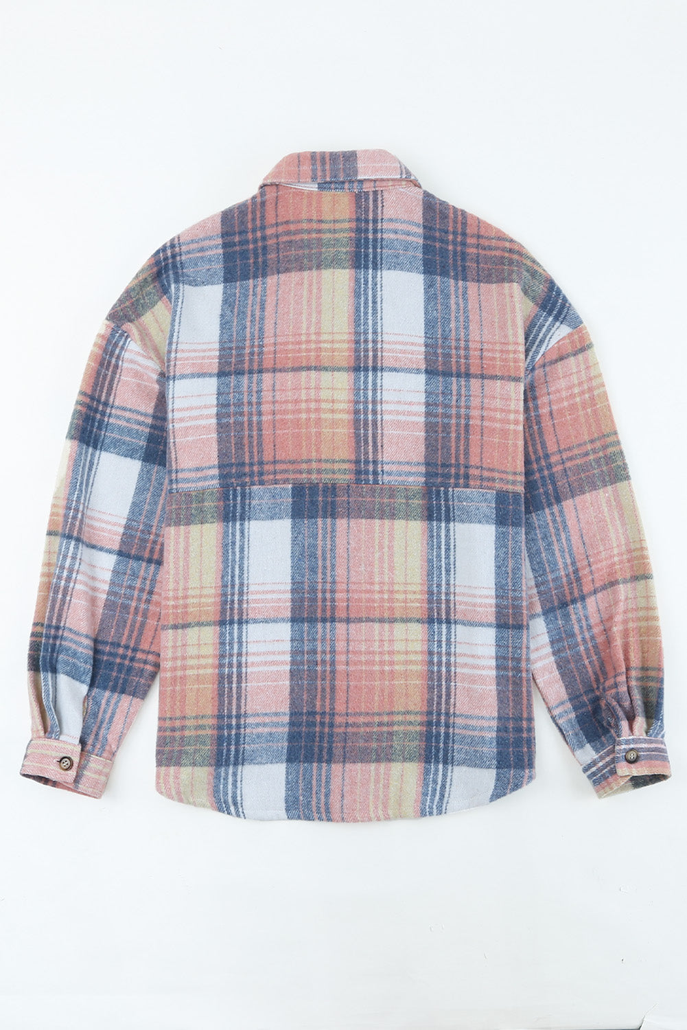 Pink Black/Pink Plaid Flap Pockets Shacket eAura