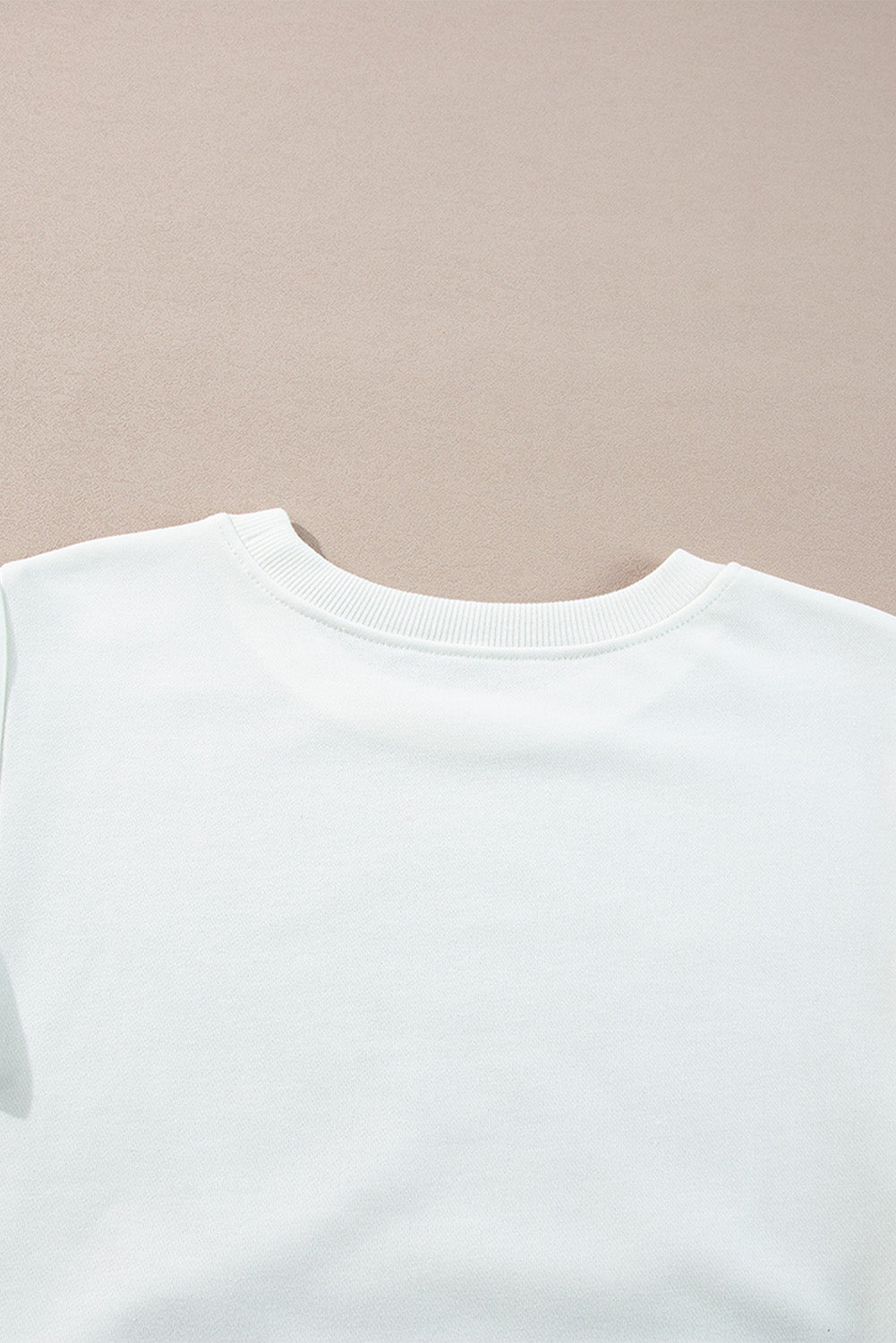 White Color Block Sleeve Ribbed Trim Long Sleeve Top BBs