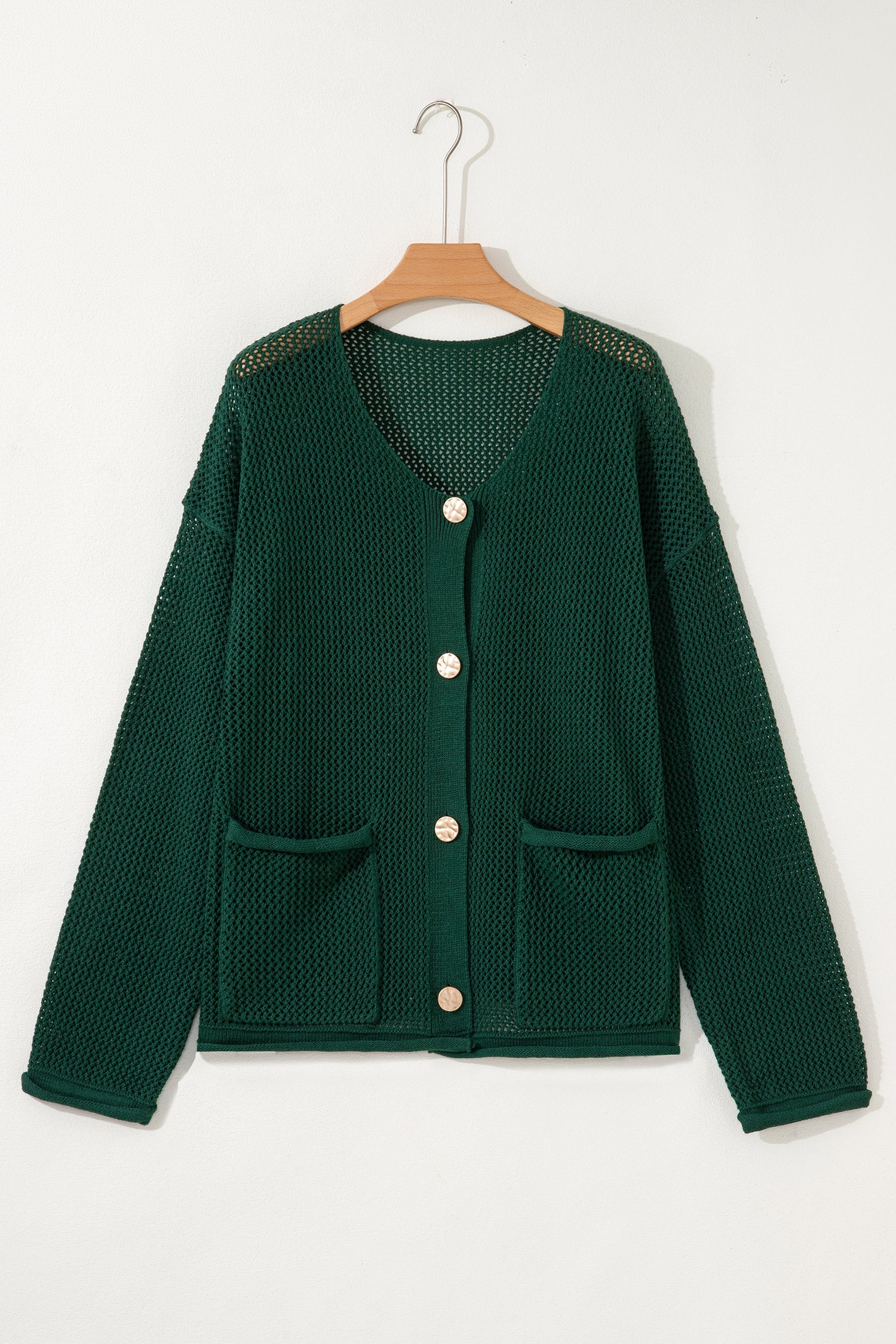 Plus Size Golden Accent Buttons Short Sweater Cardigan - Size/Plus Sweaters & Cardigans