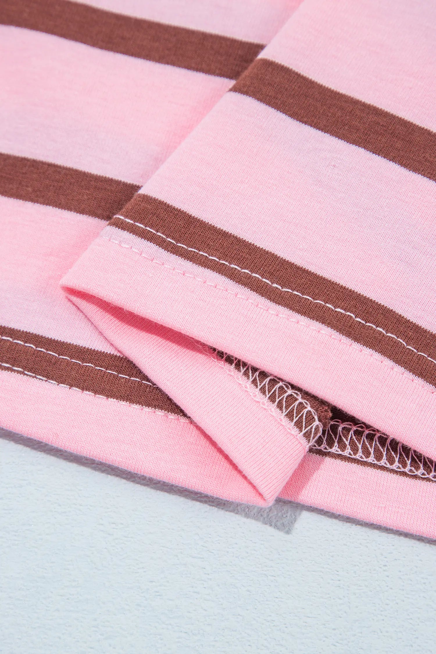 Striped Long Sleeve Collar Shift Top – Pink Stripe