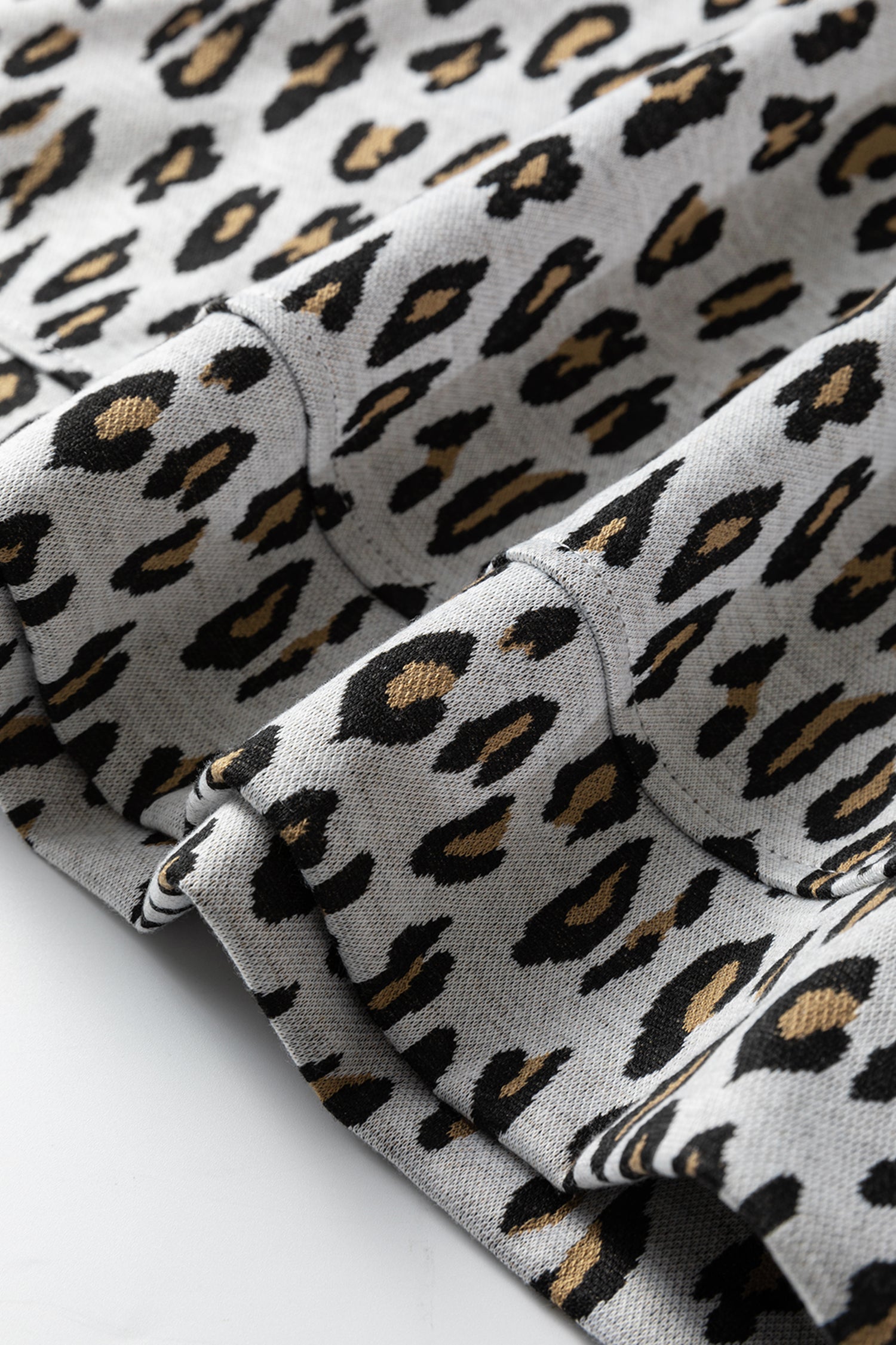 Leopard Print Casual Tee and Pants Co-ord Set - Two Piece Sets/Pant Sets