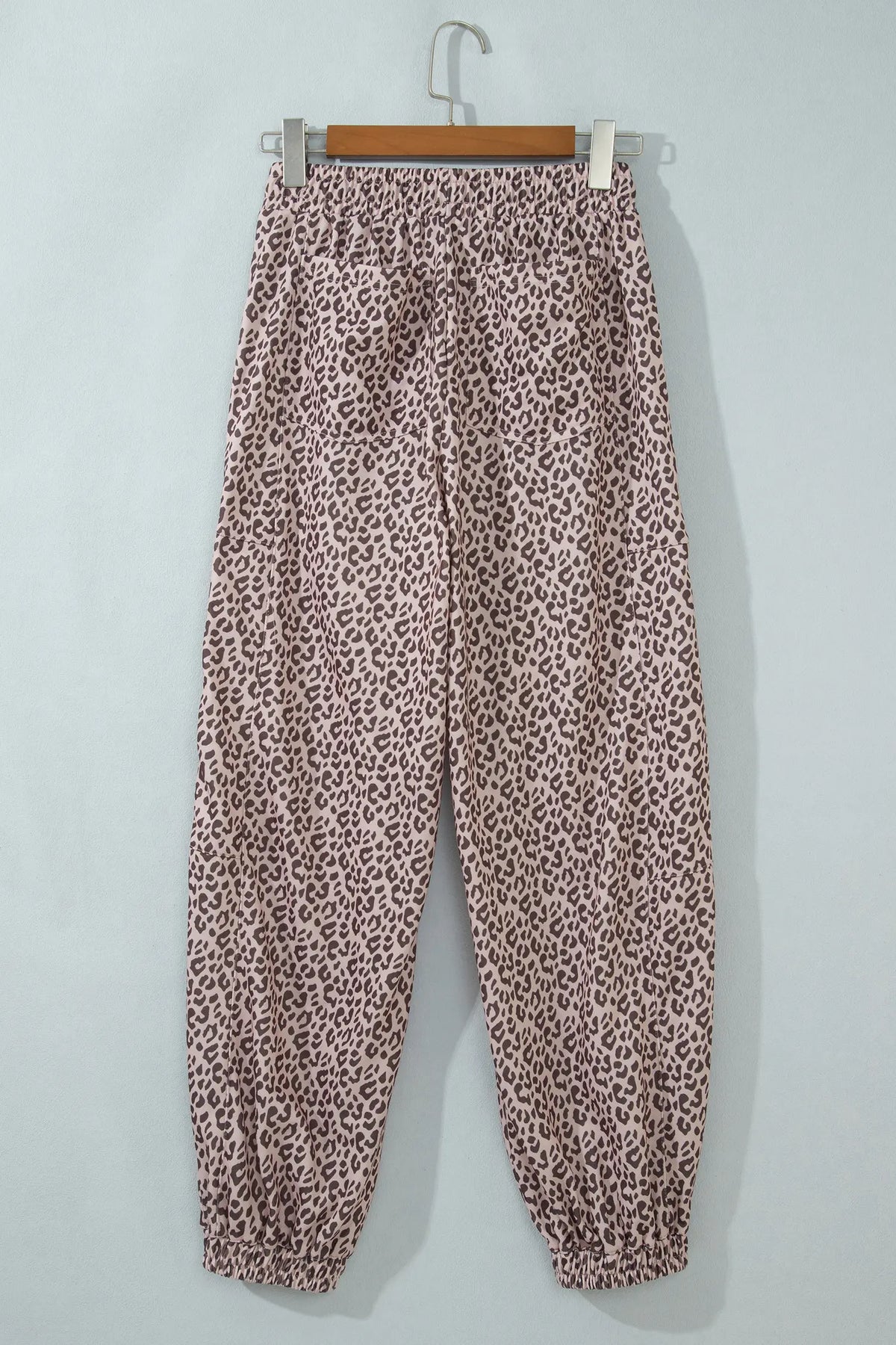 Leopard Print Elastic Waist Ankle Length Pants – Khaki