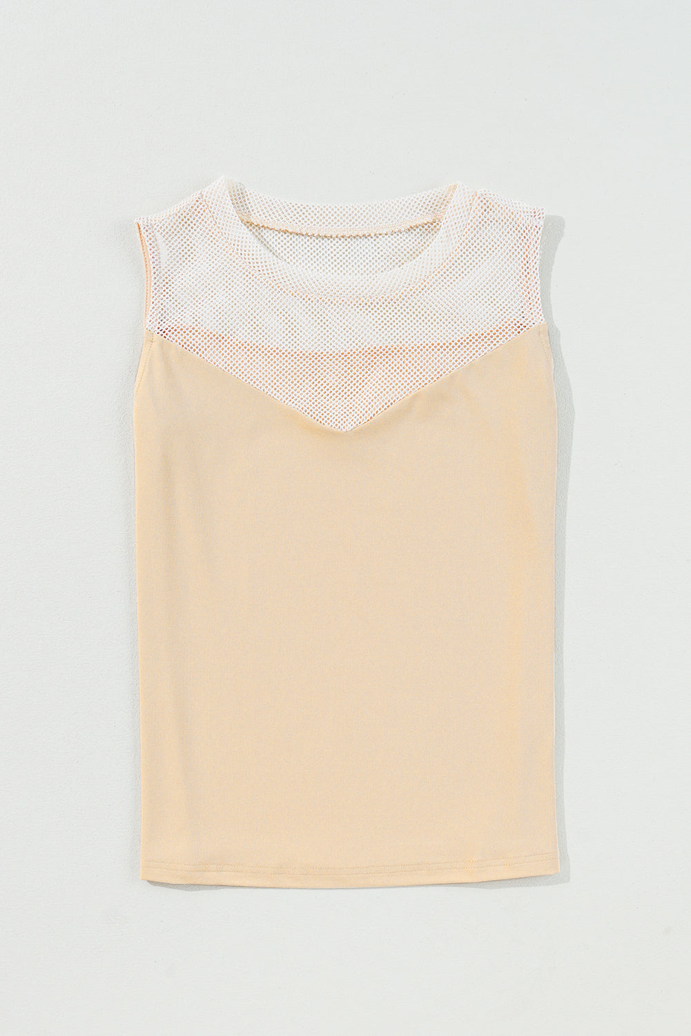 Mesh Patchwork Crew Neck Sleeveless Top eAura